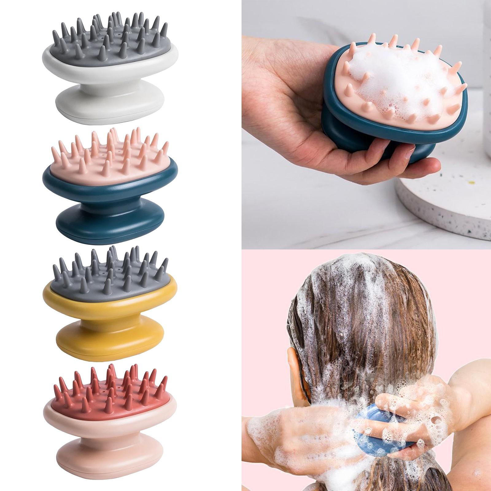 Handheld Shower Hair Scalp Shampoo Massager Brush Head Scrubber Salon White