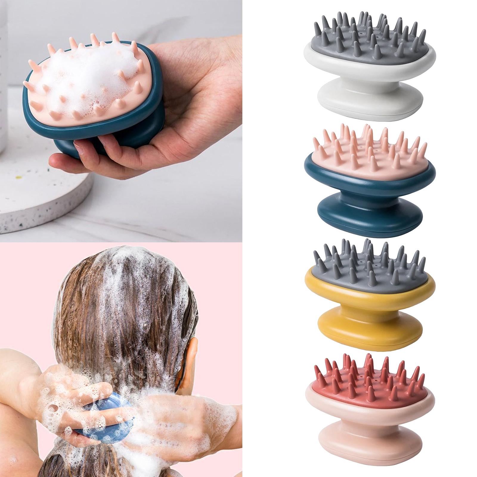 Handheld Shower Hair Scalp Shampoo Massager Brush Head Scrubber Salon White