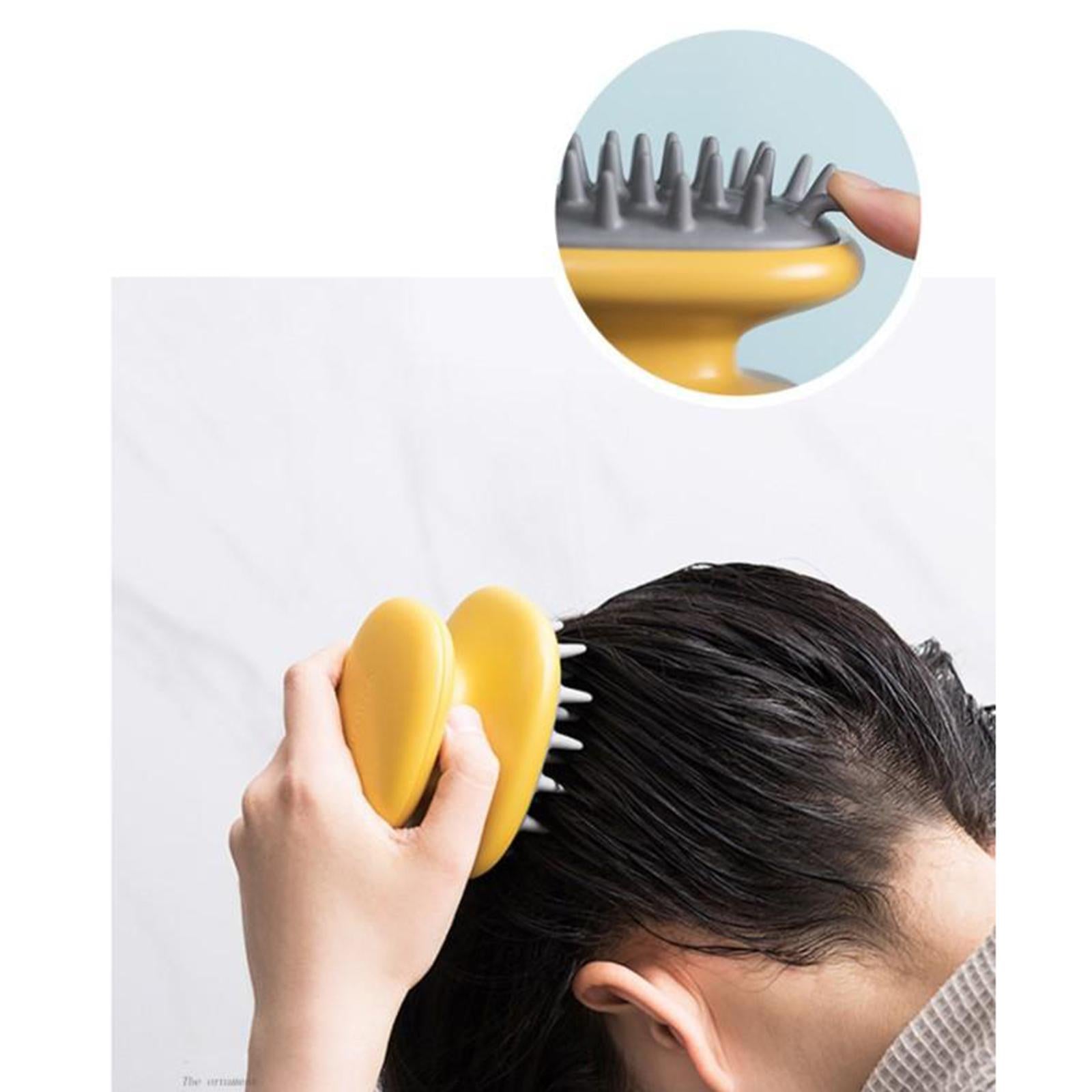 Handheld Shower Hair Scalp Shampoo Massager Brush Head Scrubber Salon Pink