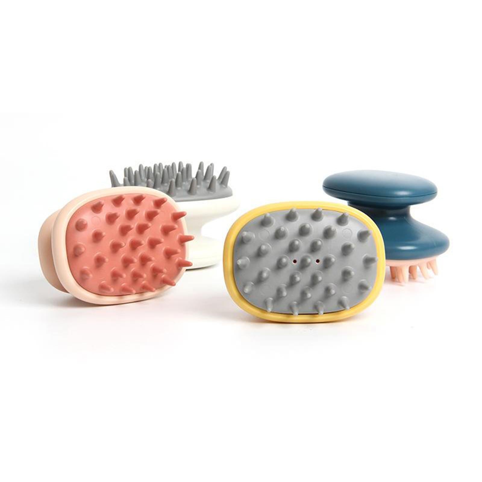 Handheld Shower Hair Scalp Shampoo Massager Brush Head Scrubber Salon Pink