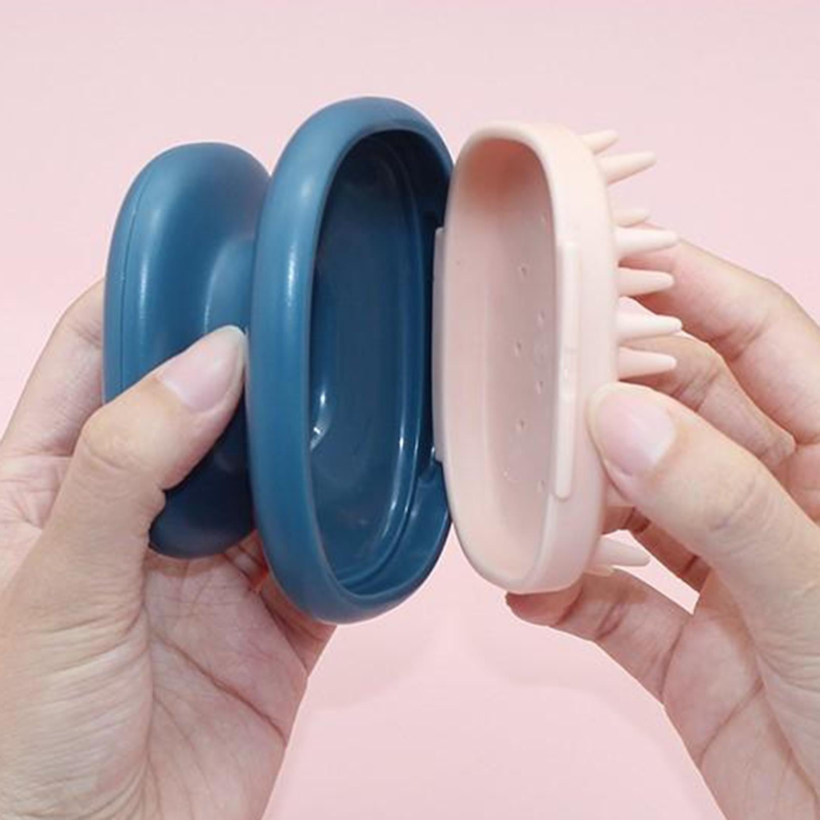 Handheld Shower Hair Scalp Shampoo Massager Brush Head Scrubber Salon Pink