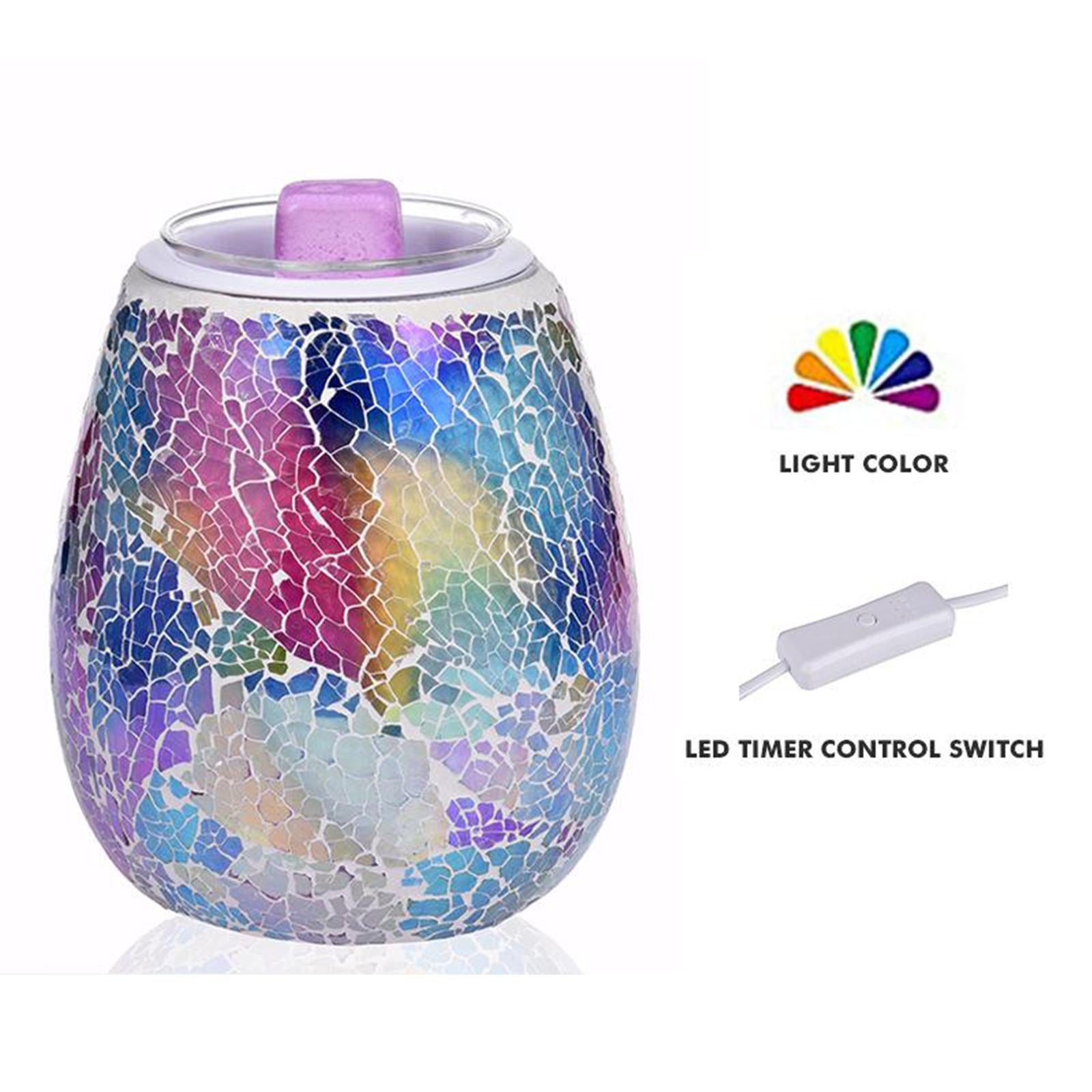 Premium Glass Aroma Diffuser Led Night Light Candle Warmer Coffee Bar US