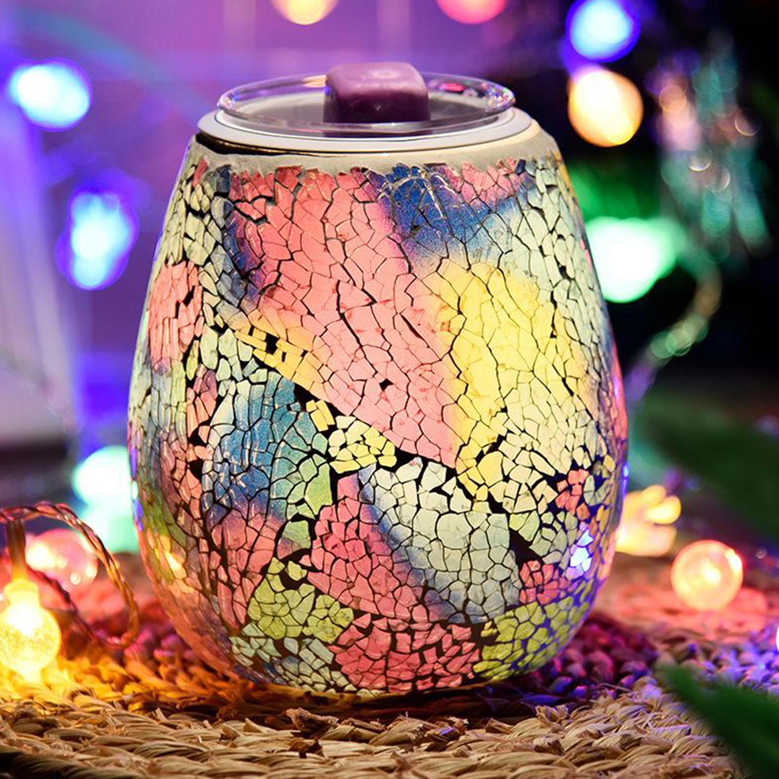 Premium Glass Aroma Diffuser Led Night Light Candle Warmer Coffee Bar US