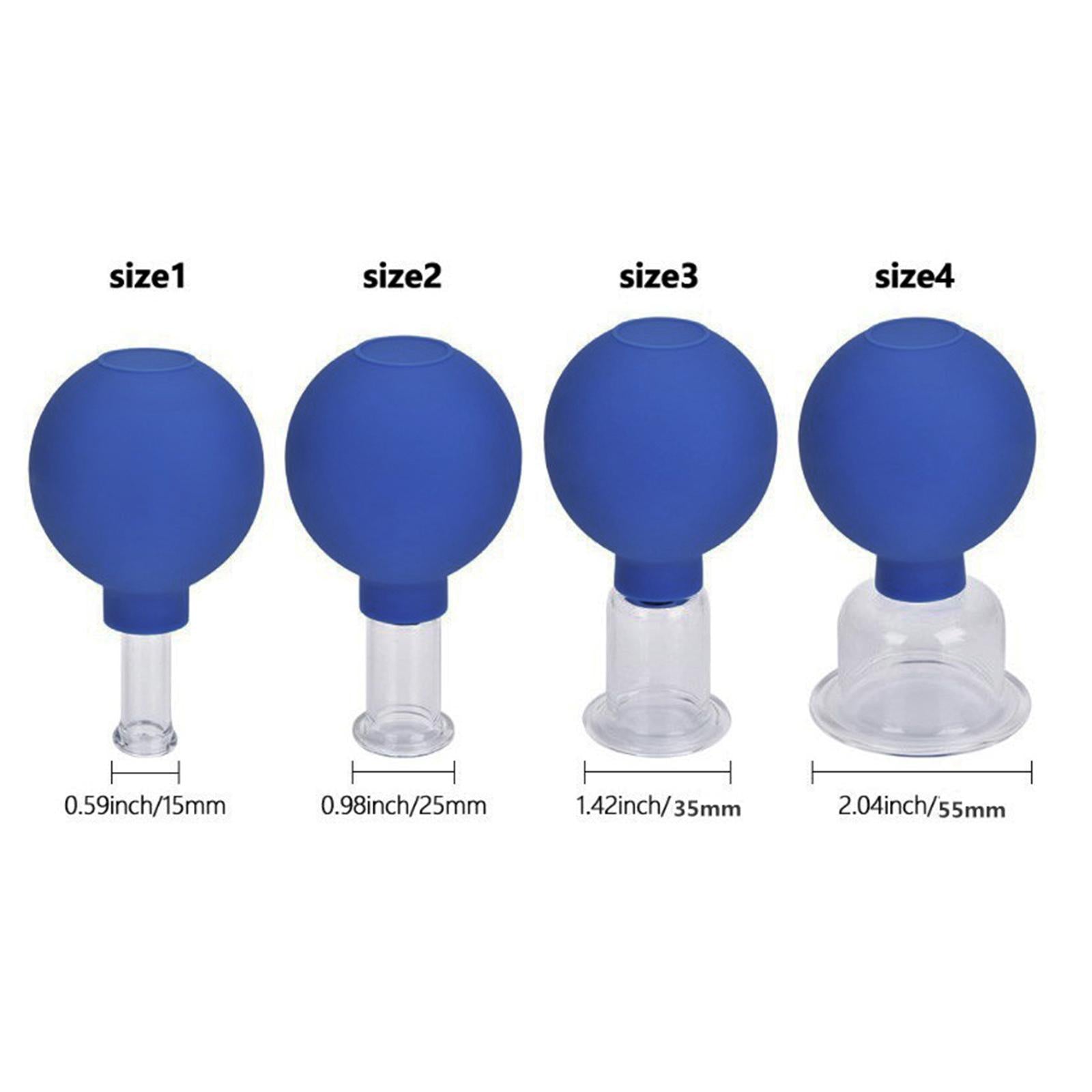 Glass Safety Vacuum Cupping for Massage Back Face Arm Back Chineses Therapy diameter 0.59inch