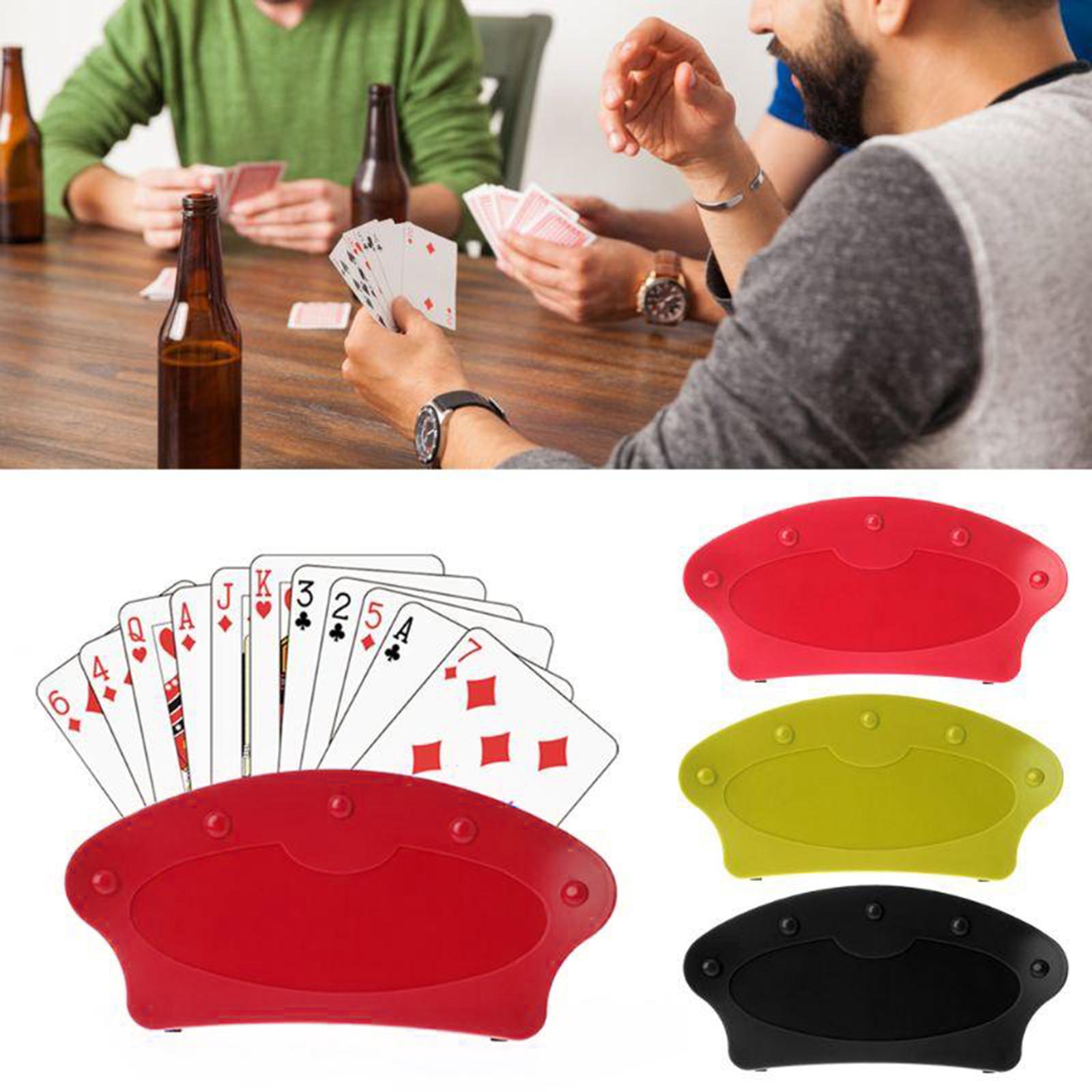 Hands Free Plastic Playing Card Holders Stand Clip Poker Seat Yellow