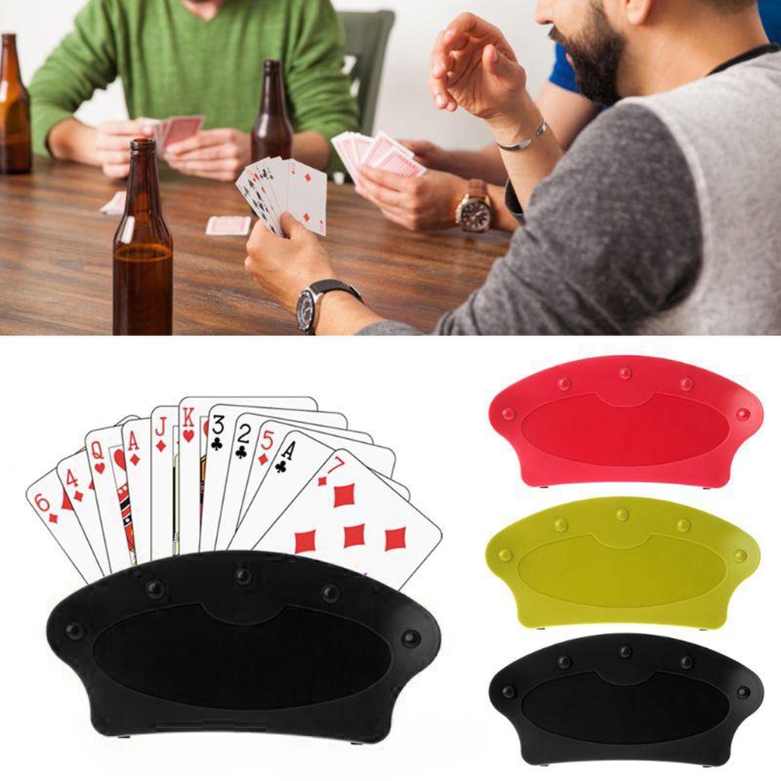 Hands Free Plastic Playing Card Holders Stand Clip Poker Seat Yellow