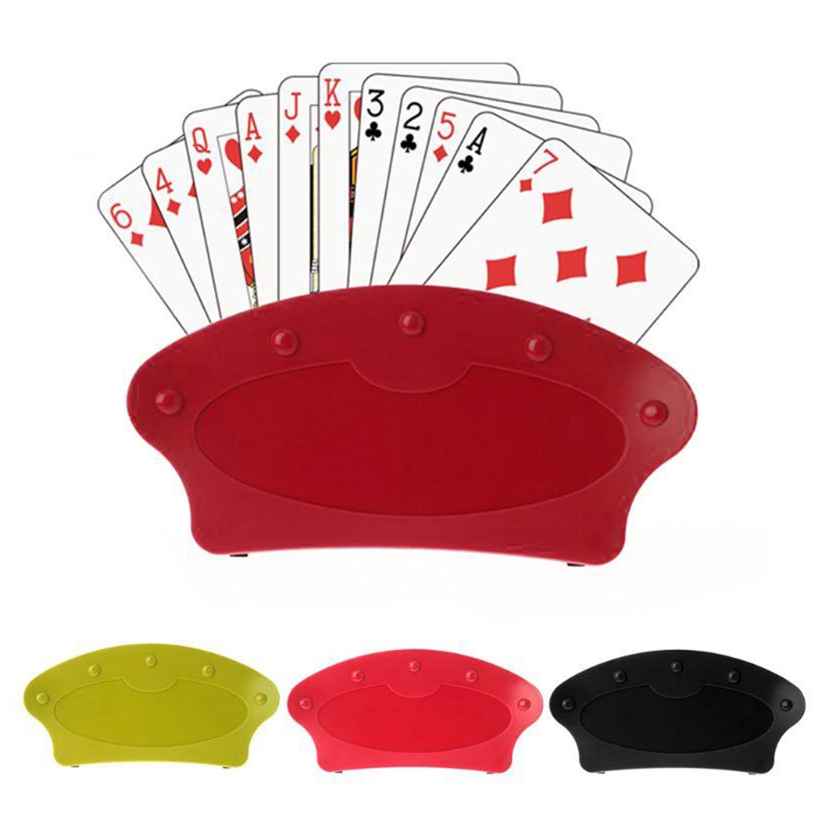 Hands Free Plastic Playing Card Holders Stand Clip Poker Seat Yellow