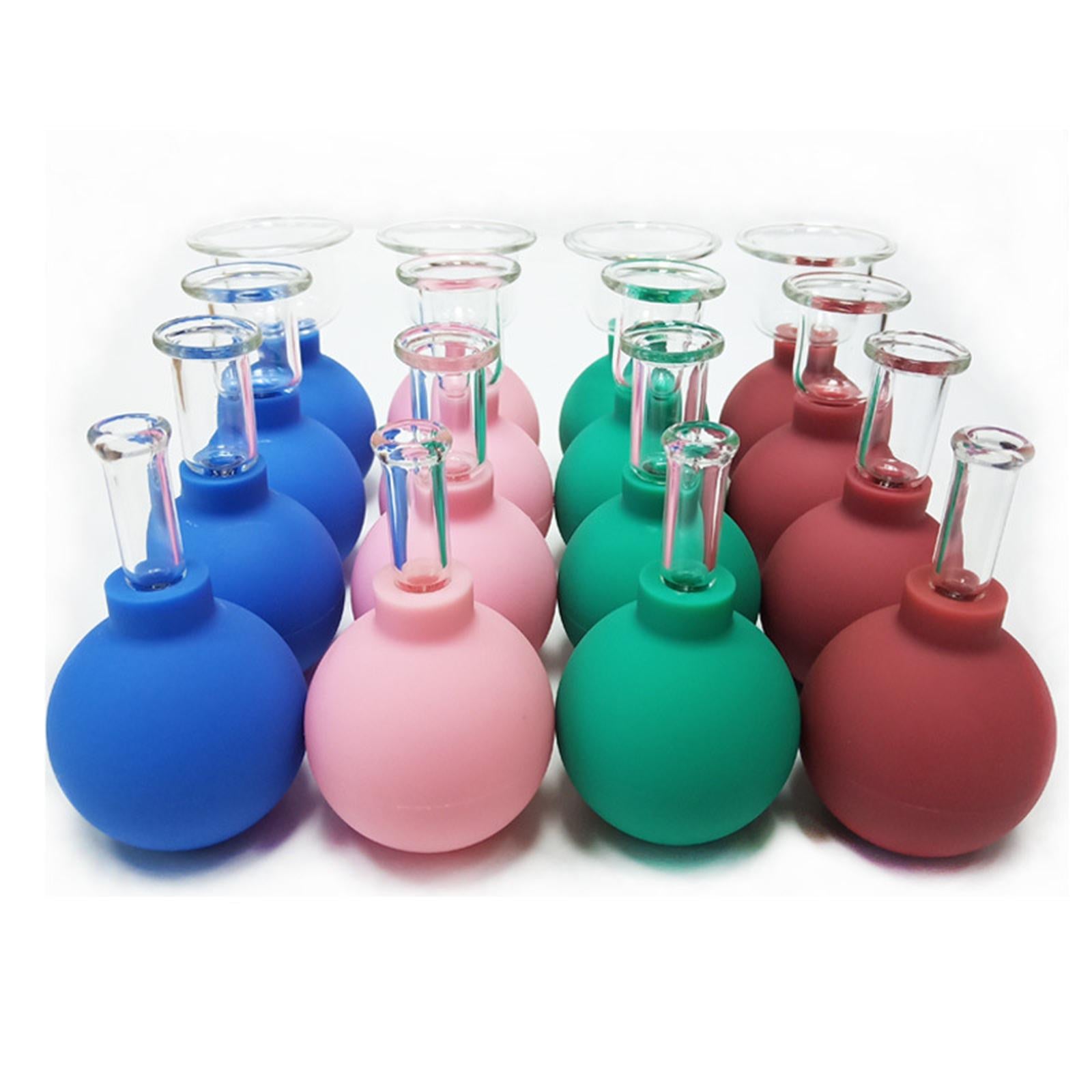 4 Pieces Safety Vacuum Cupping for Massage Body Face Leg Back Face Arm Back blue