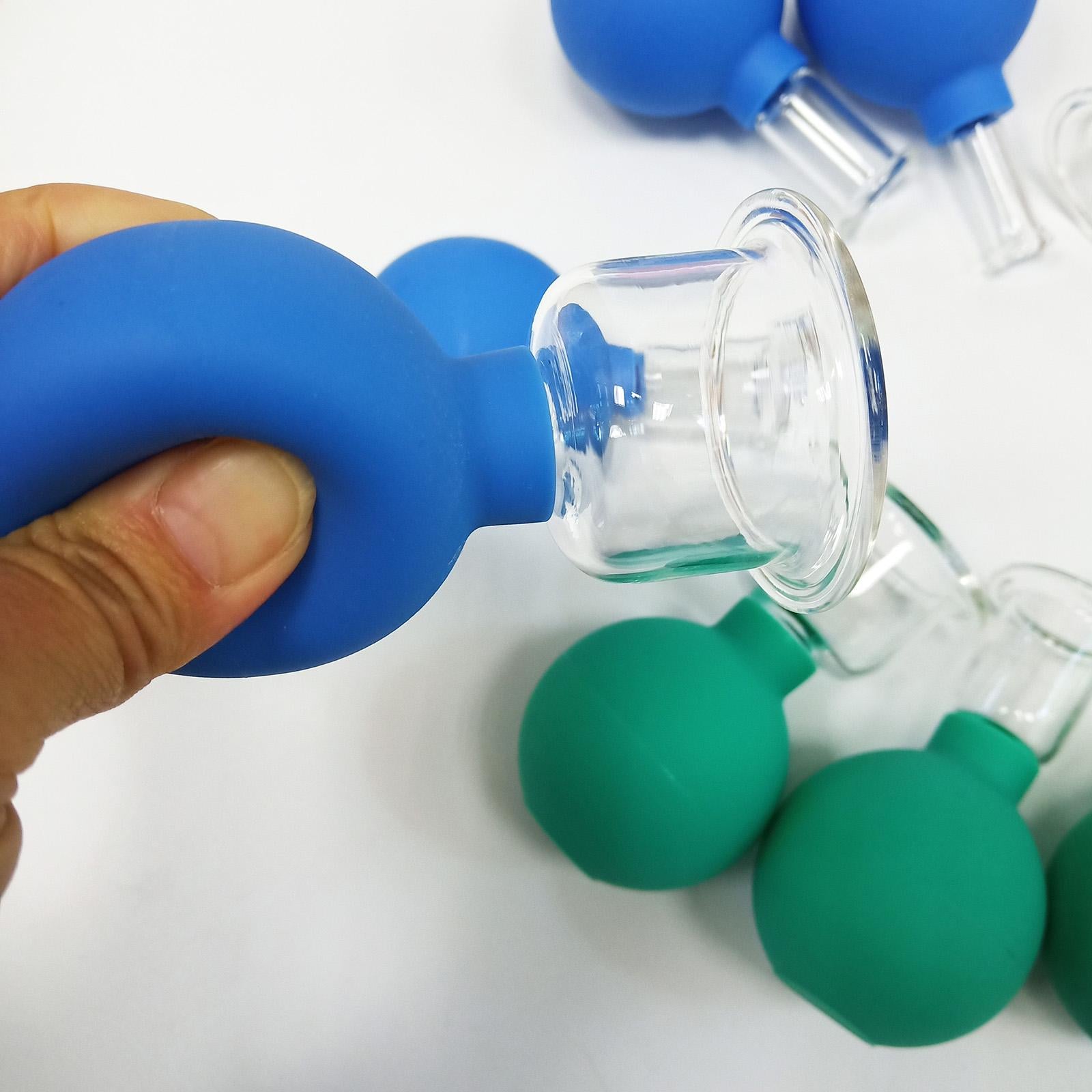 4 Pieces Safety Vacuum Cupping for Massage Body Face Leg Back Face Arm Back blue