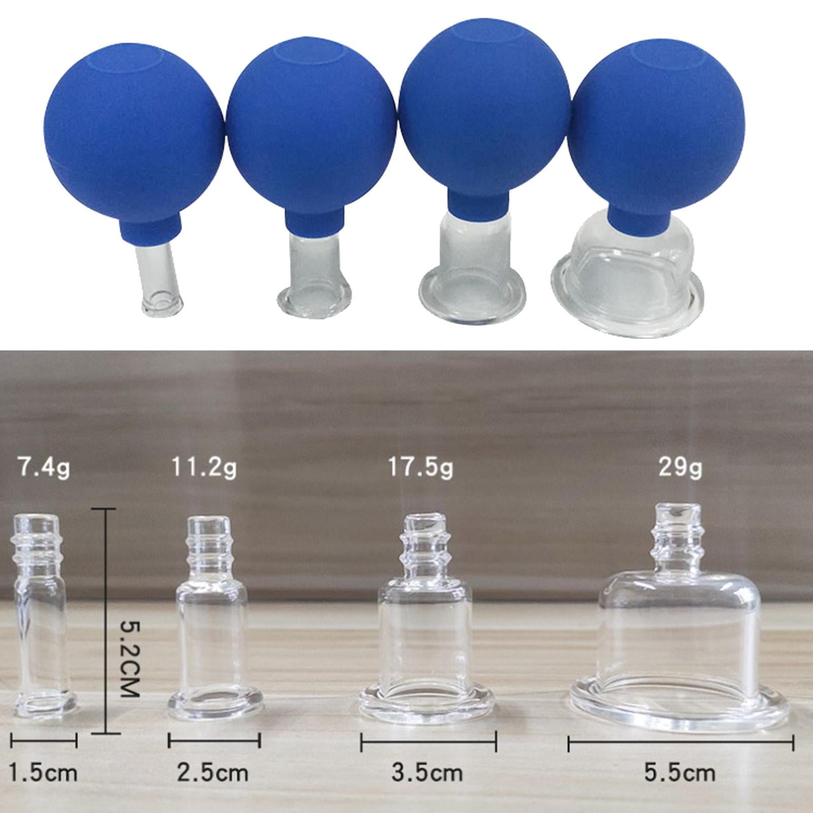 4 Pieces Safety Vacuum Cupping for Massage Body Face Leg Back Face Arm Back blue