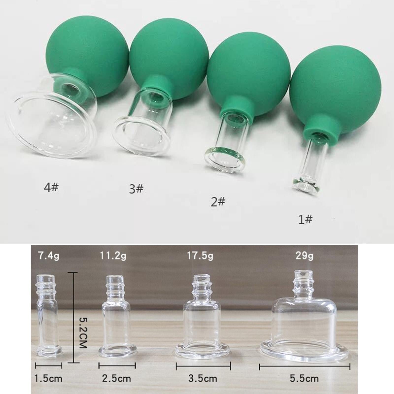 4 Pieces Safety Vacuum Cupping for Massage Body Face Leg Back Face Arm Back green