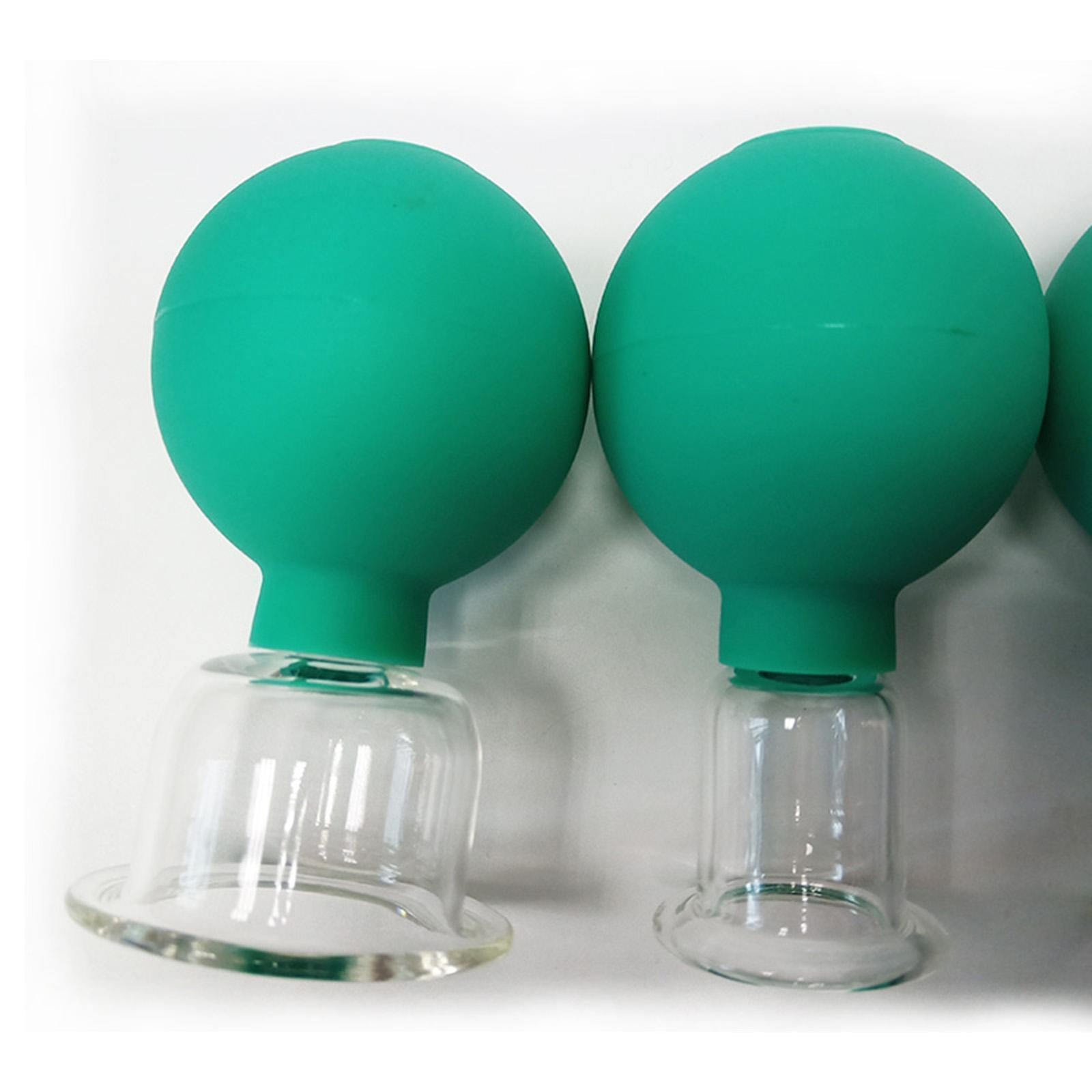4 Pieces Safety Vacuum Cupping for Massage Body Face Leg Back Face Arm Back green