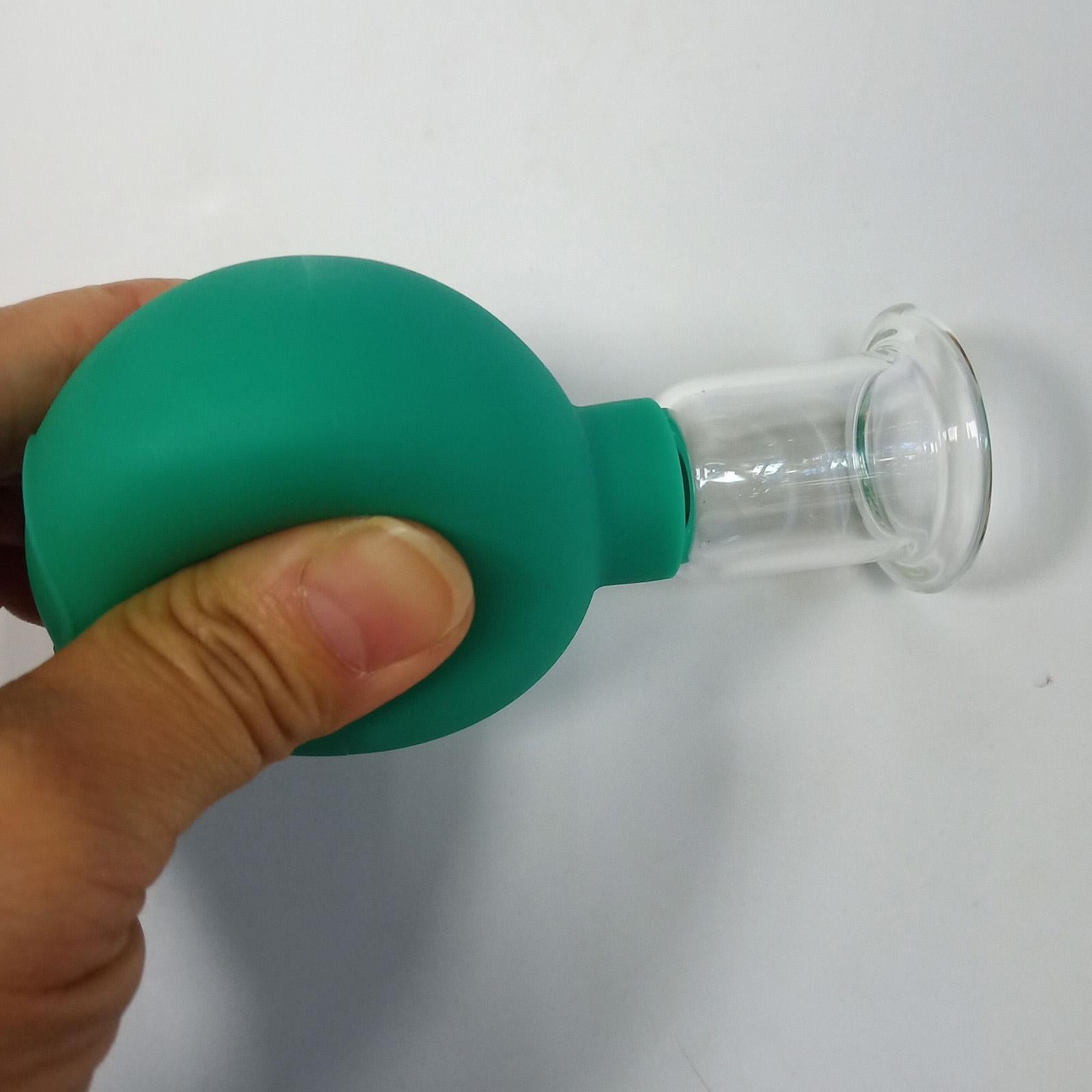 4Pcs Facial Cupping Therapy Massage Vacuum Suction Glass Cups Green