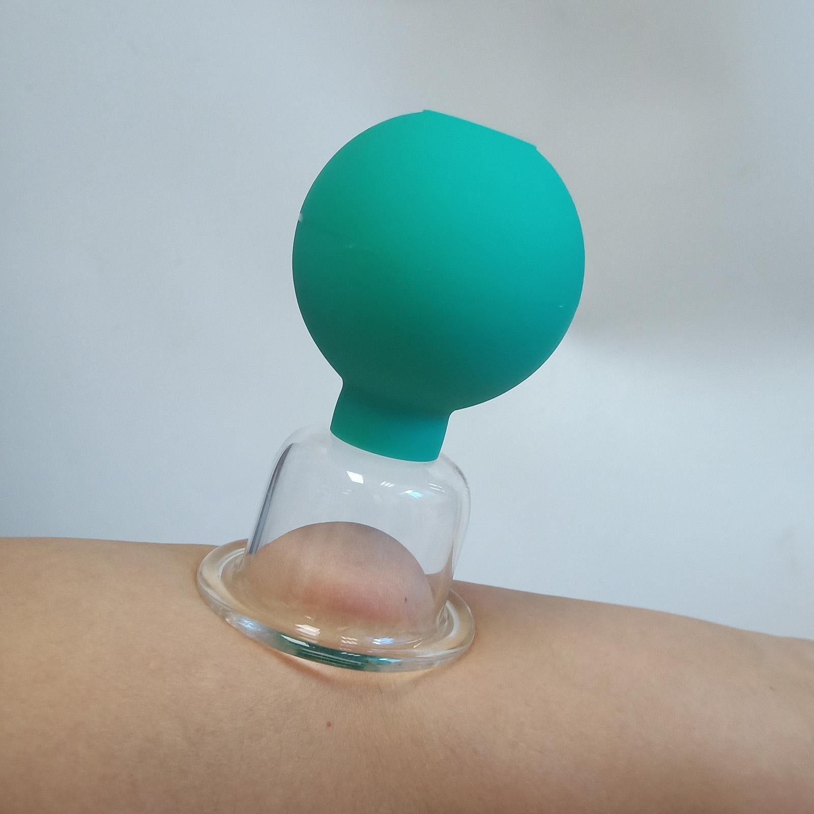 4Pcs Facial Cupping Therapy Massage Vacuum Suction Glass Cups Green
