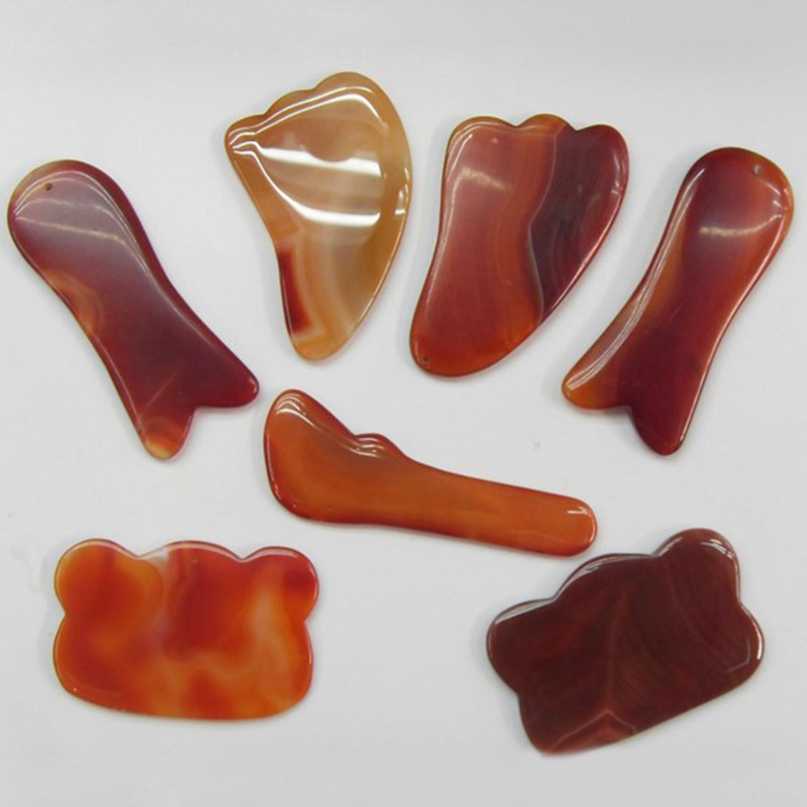 Red Jade Roller Gua Sha Scraping Massage Face Facial Tool Shape 01