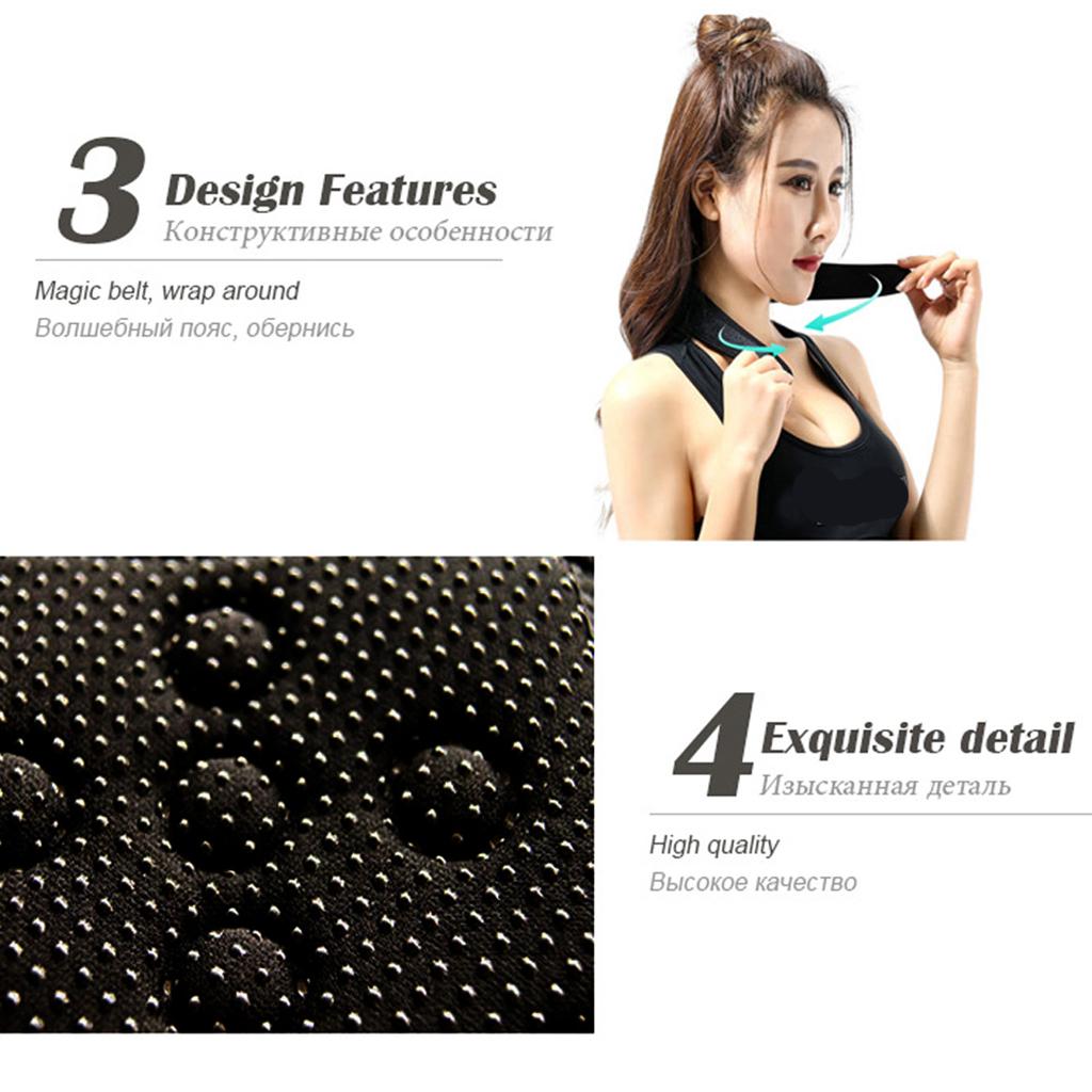 Tourmaline Magnetic Self-Heating Neck Heat Band Pad Brace Support Grey