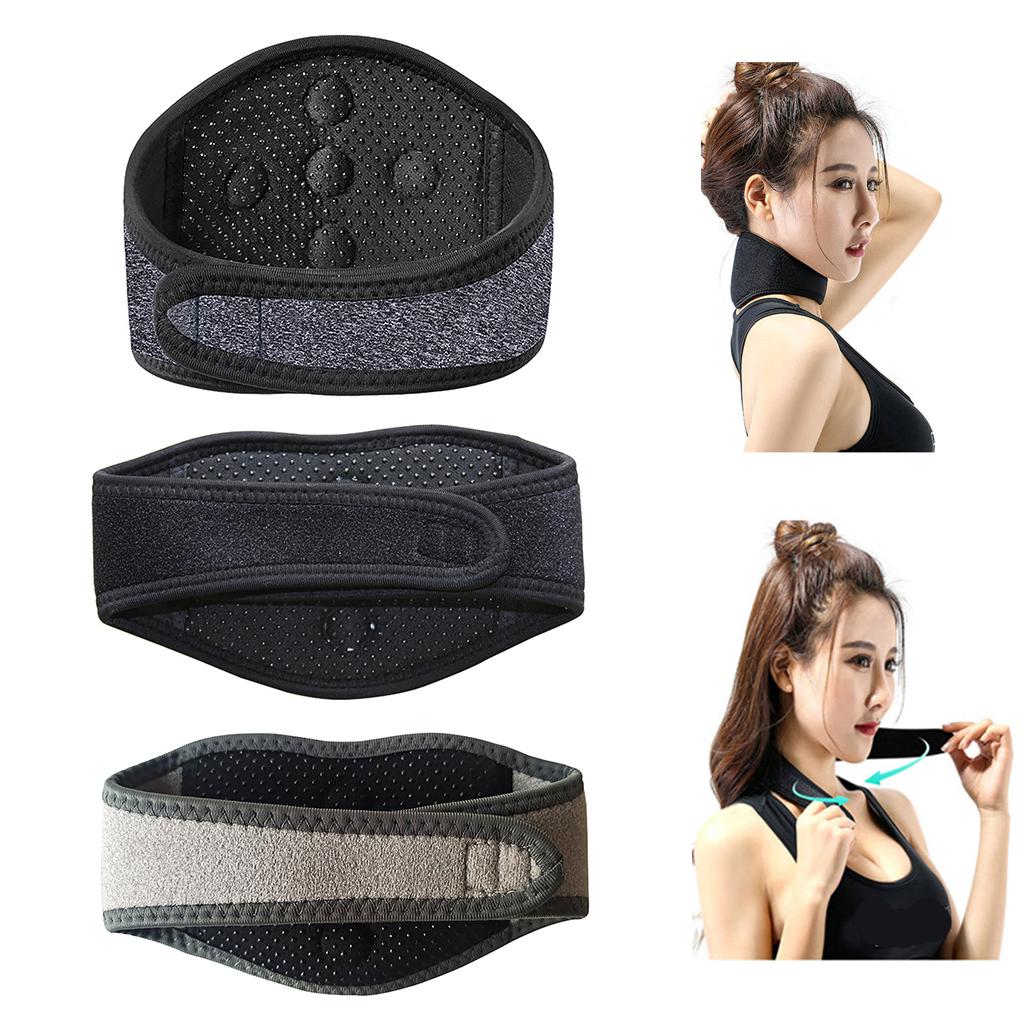 Tourmaline Magnetic Self-Heating Neck Heat Band Pad Brace Support Grey