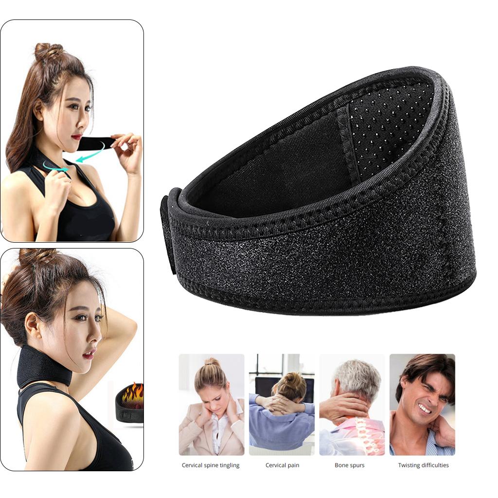 Tourmaline Magnetic Self-Heating Neck Heat Band Pad Brace Support Black