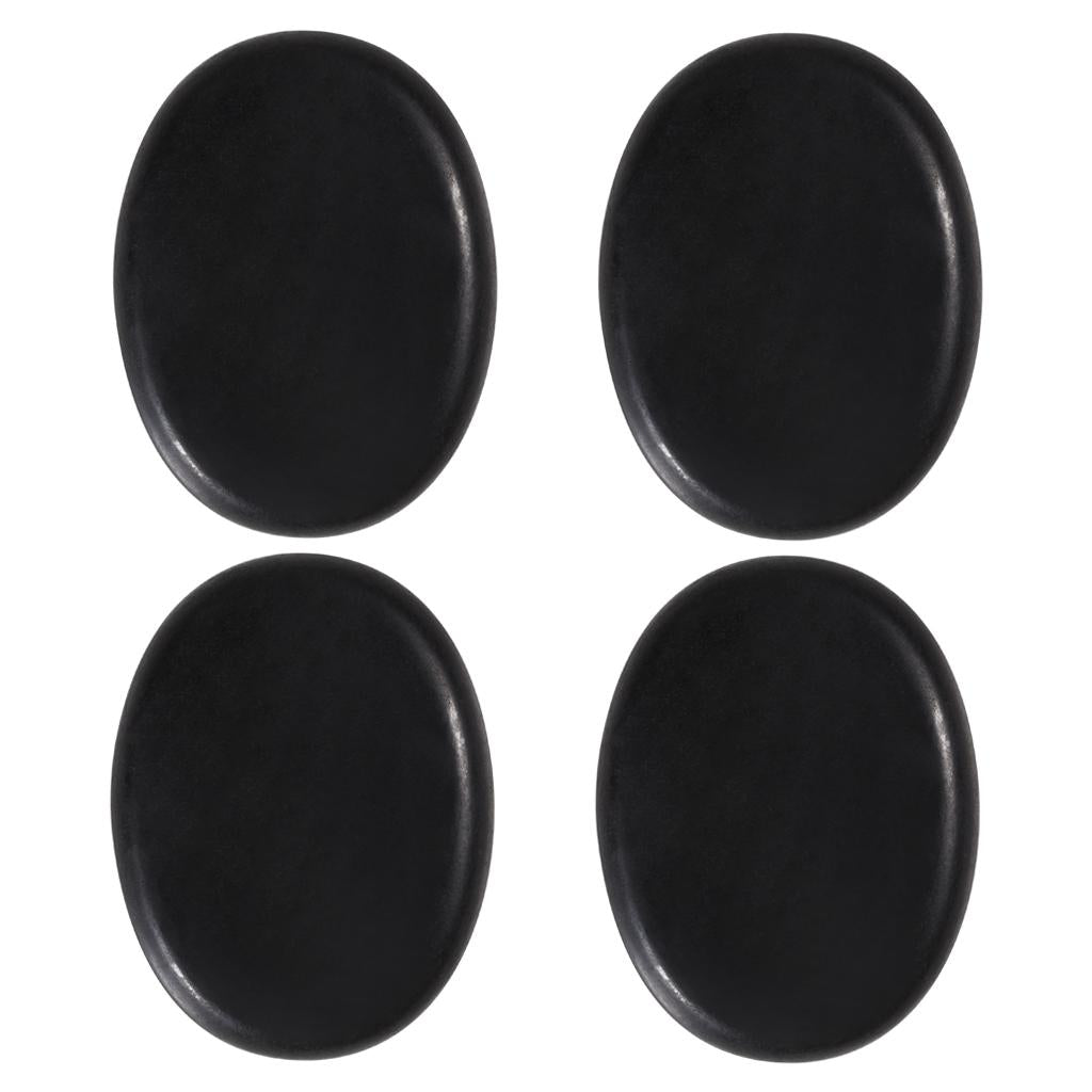 4 Pcs Professional Large Massage Stone Set Basalt Hot Rocks Stones Relaxing 6x8x1.8cm