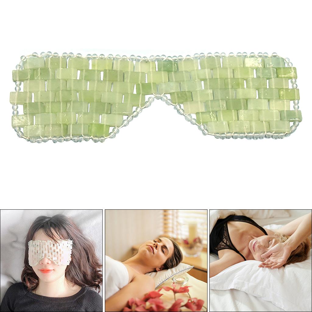 Cooling Jade Sleep Mask Eye Mask for Relaxation Dark Circles Remove wrinkles big sparse style