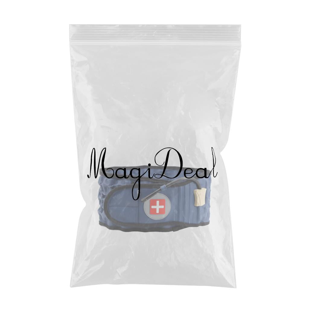 Adjustable Lumbar Inflatable Traction Belt Back Brace Blue Size M