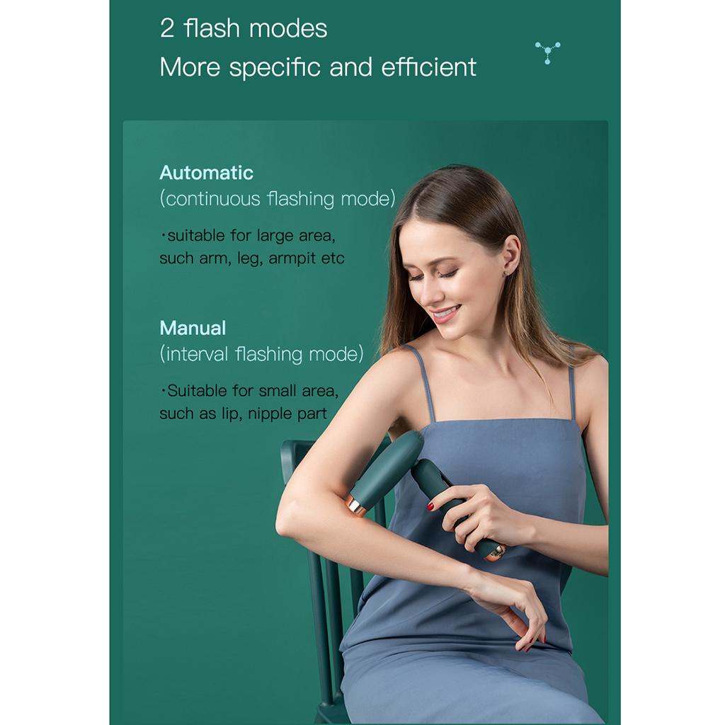 Laser Hair Removal Device Convenient for Armpits Face Arms Bikini Line Green