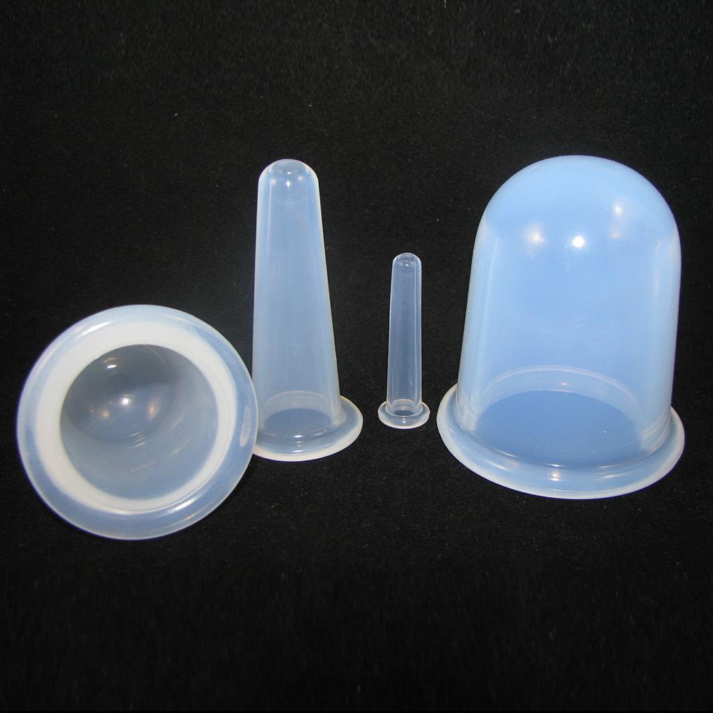 Massage Roller Cupping Cups Home Eye Chest Leg Message w/ Storage Bag Clear