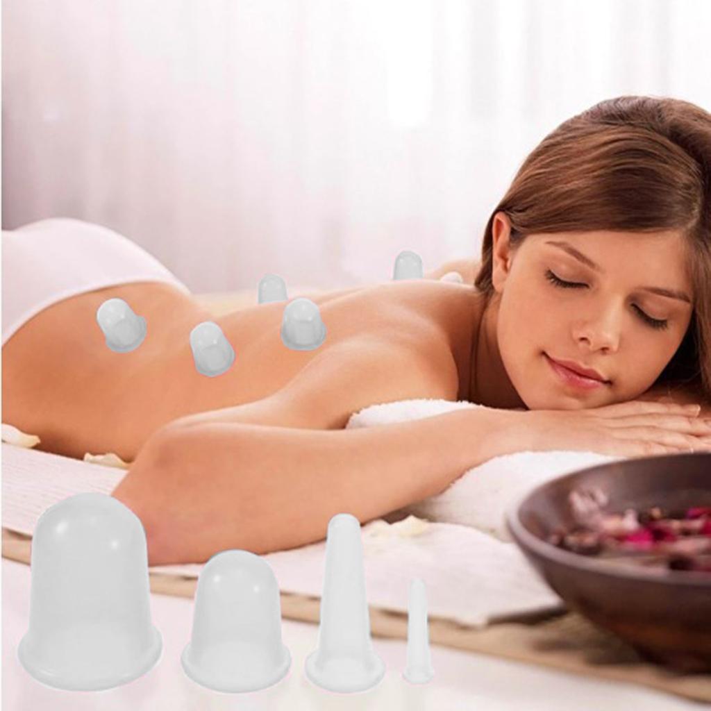 Massage Roller Cupping Cups Home Eye Chest Leg Message w/ Storage Bag Clear