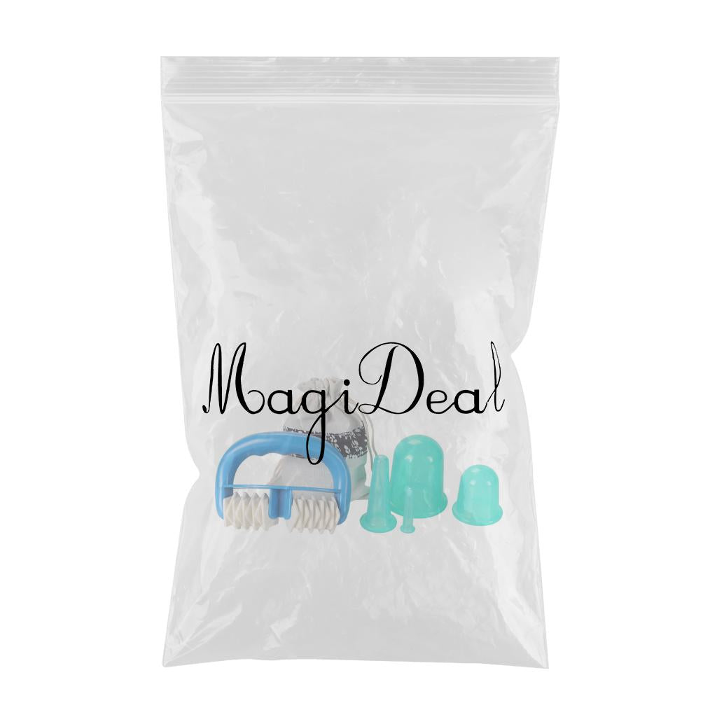 Massage Roller Cupping Cups Home Eye Chest Leg Message w/ Storage Bag Green