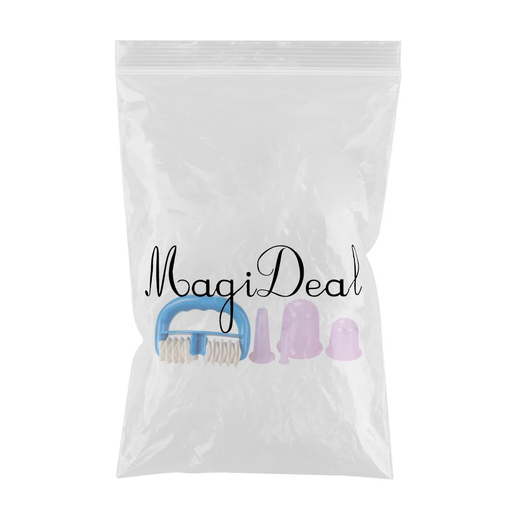 5pcs/Set Massage Roller Cupping Cups Eye Back Leg Full Body Message Purple