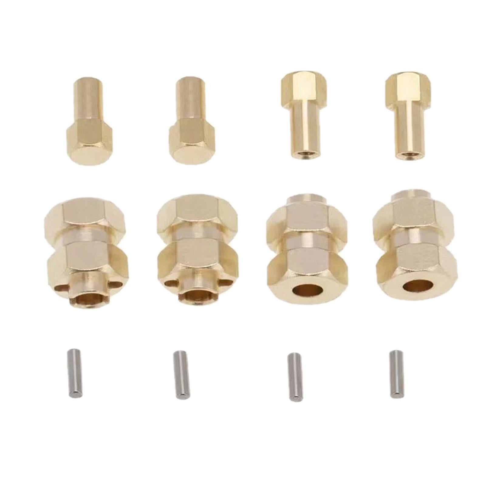 4Pcs Brass Extended 7mm Hex Wheel Hubs Extension Adaptor for AXIAL SCX24