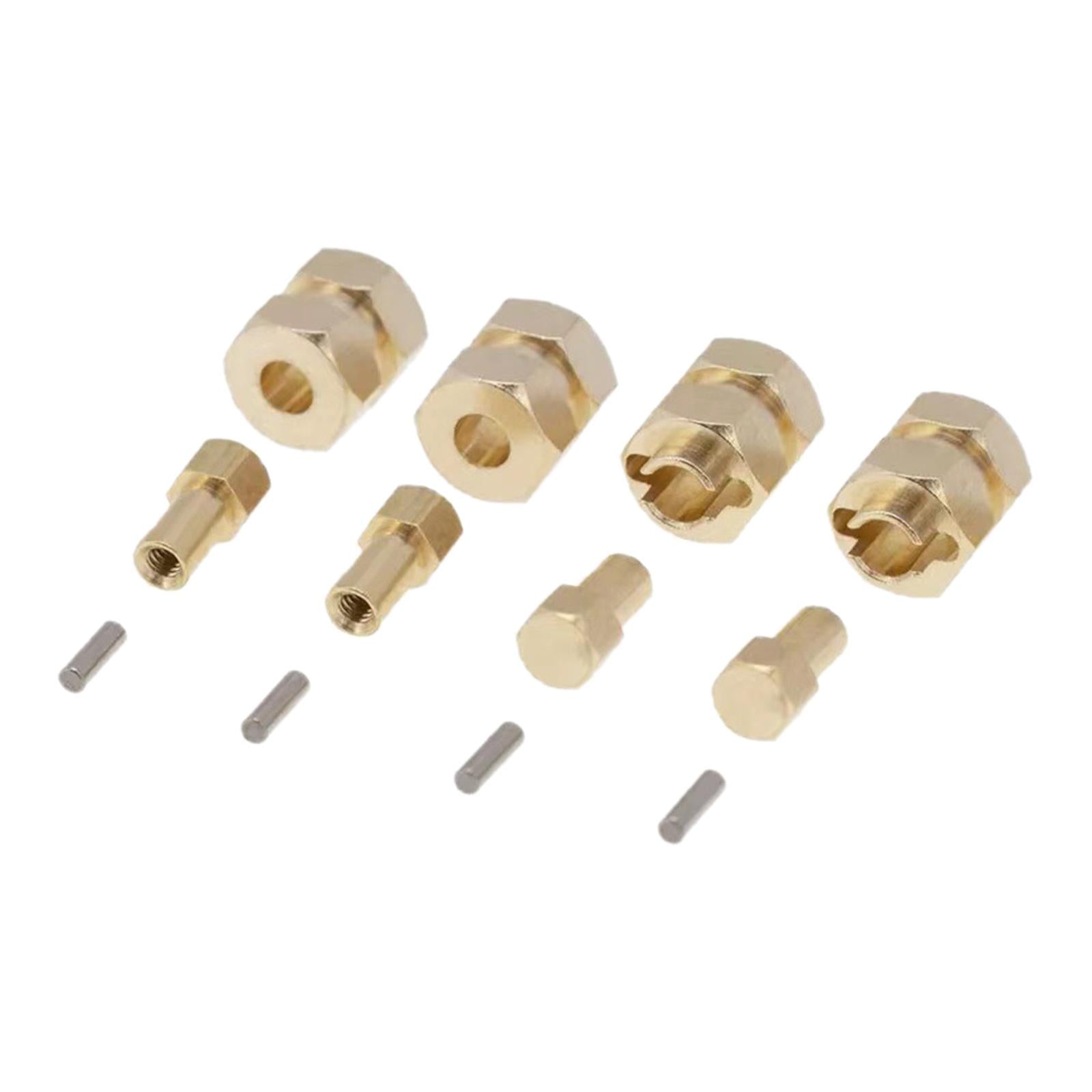 4Pcs Brass Extended 7mm Hex Wheel Hubs Extension Adaptor for AXIAL SCX24