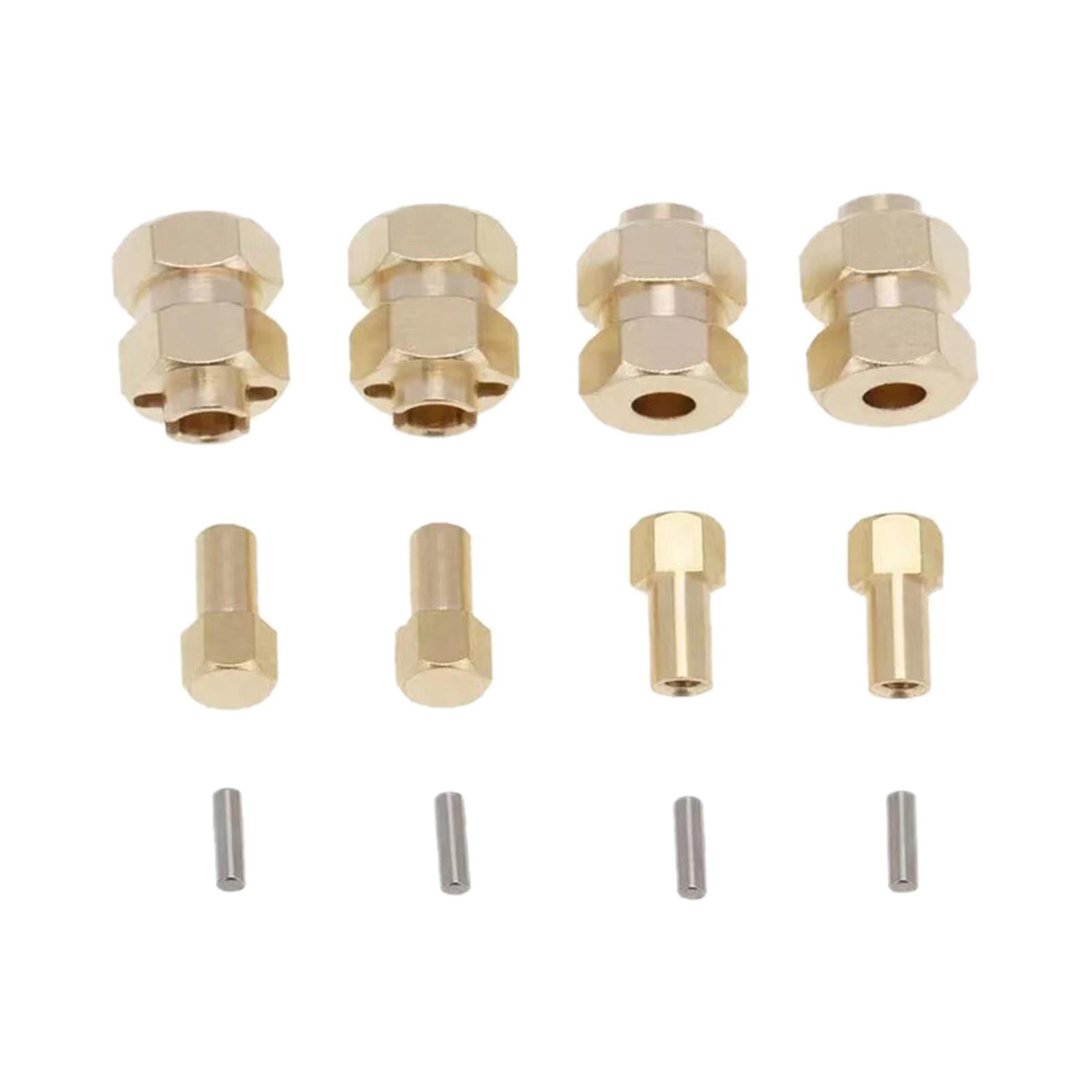 4Pcs Brass Extended 7mm Hex Wheel Hubs Extension Adaptor for AXIAL SCX24