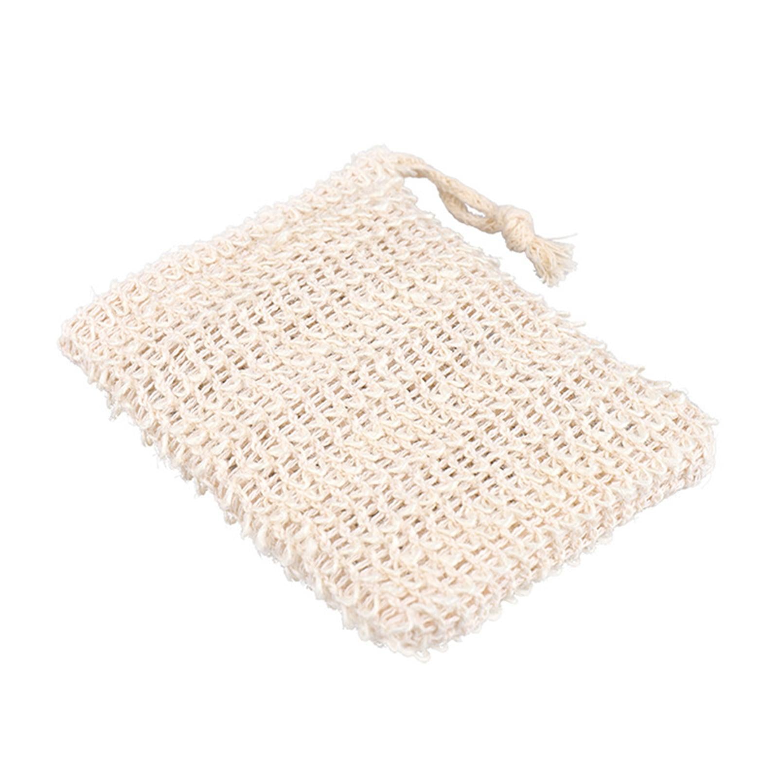 5 Pieces Natural Sisal Exfoliating Soap Holder Bag Pouch Hand Made Mini Size