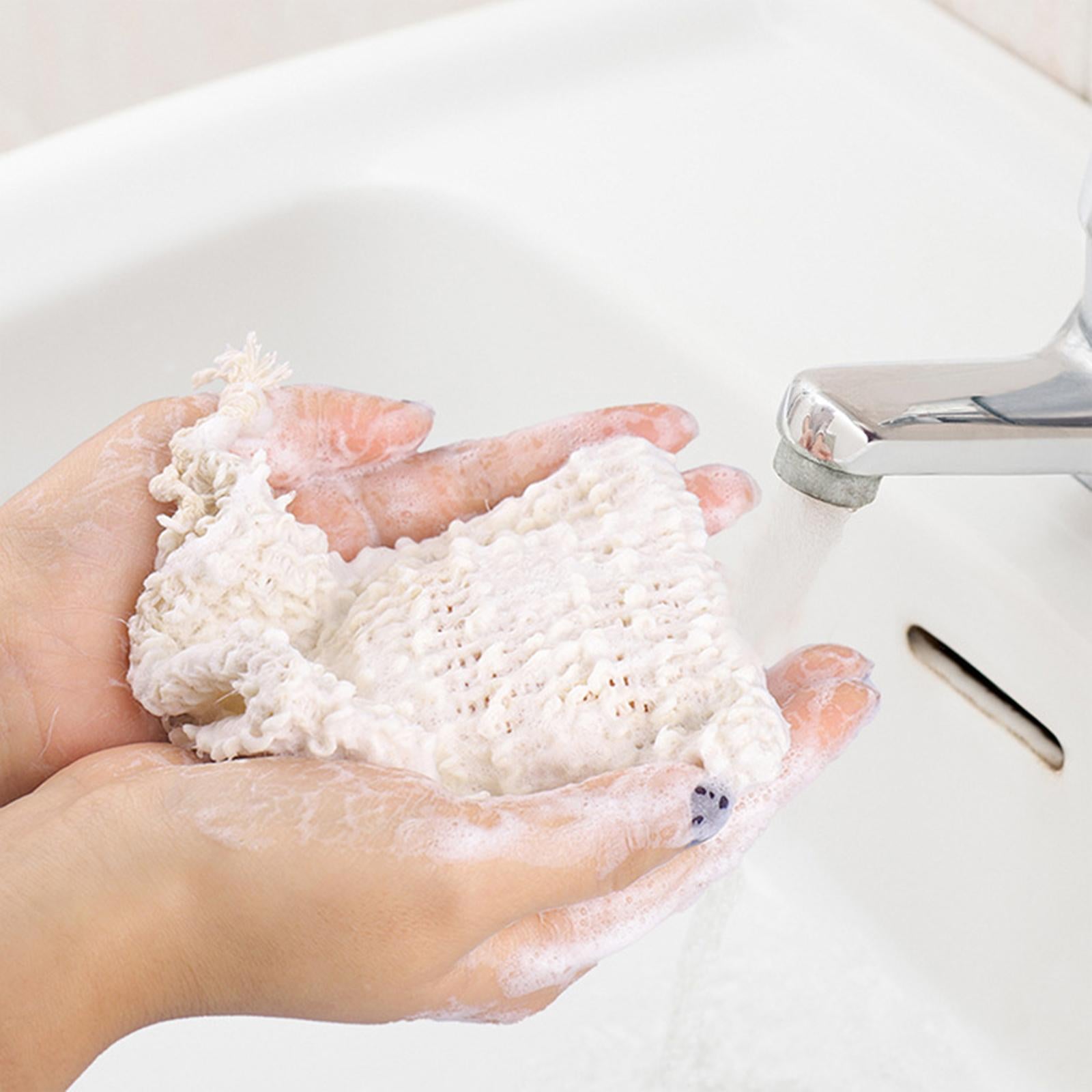 5 Pieces Natural Sisal Exfoliating Soap Holder Bag Pouch Hand Made Mini Size