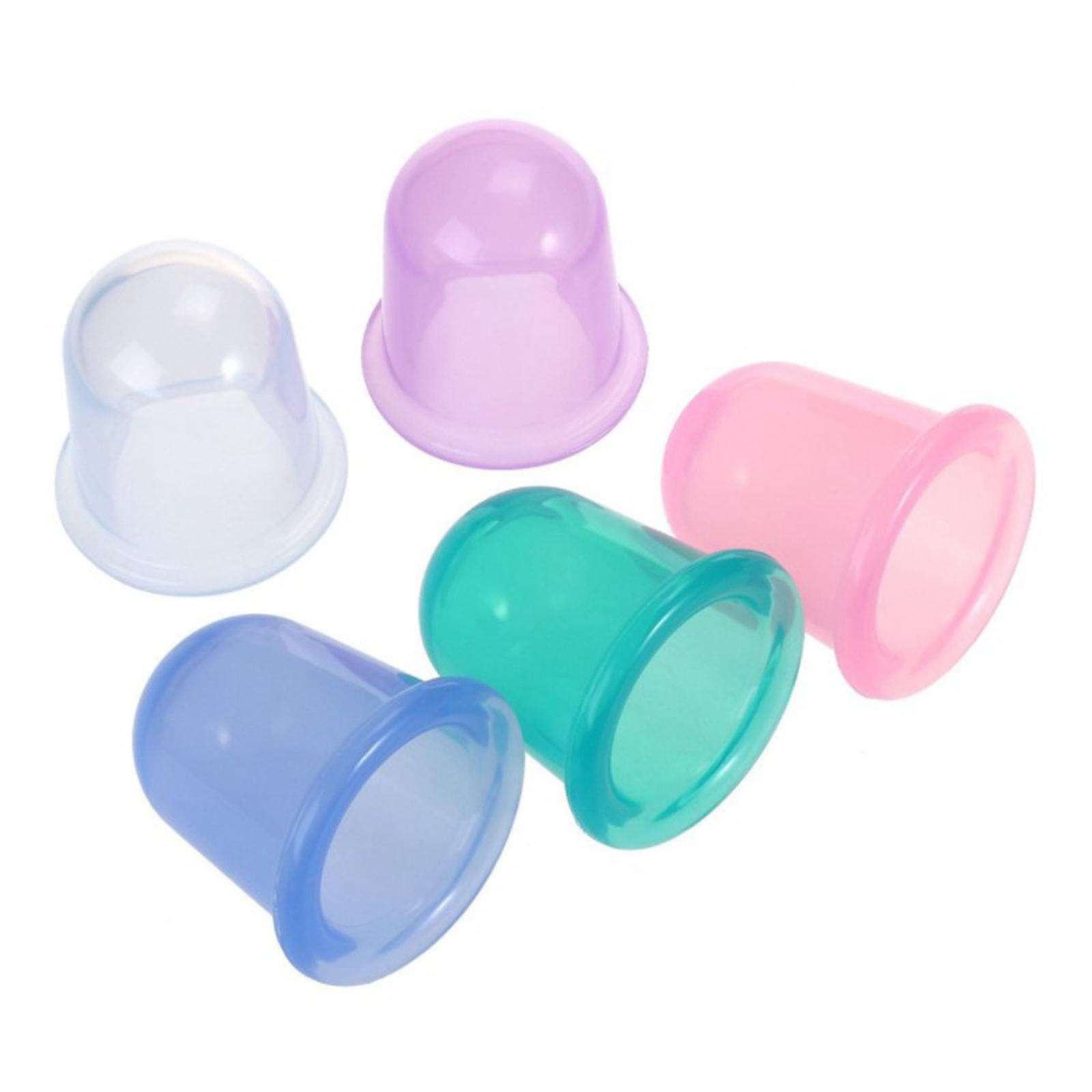 Silicone Cupping Cups Salon Home Eye Back Leg Message &Storage Bag Purple