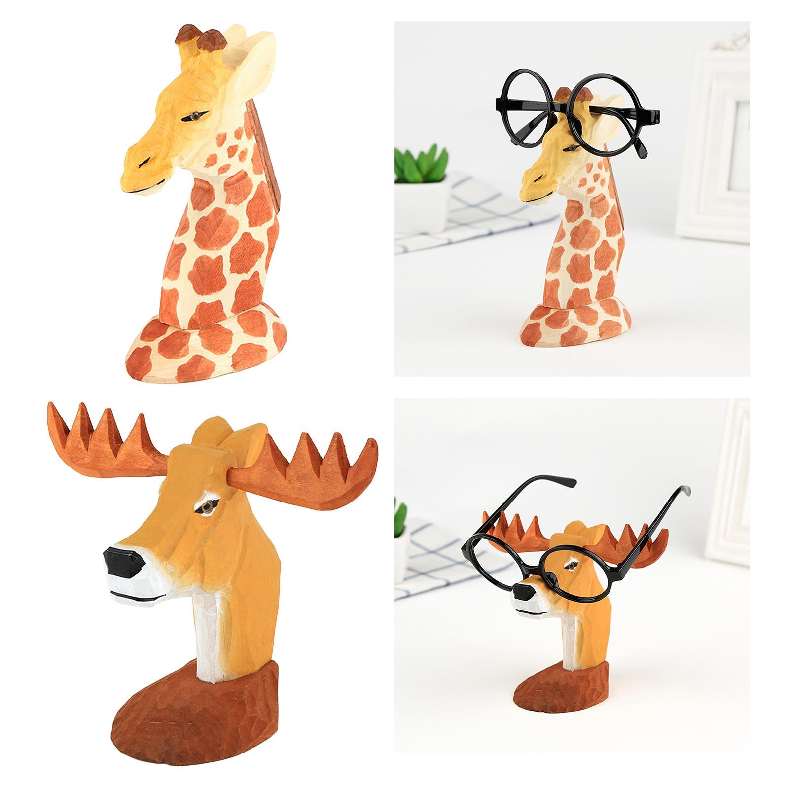 Wooden Handmade Spectacle Eyeglass Holder Animal Display Rack Giraffe