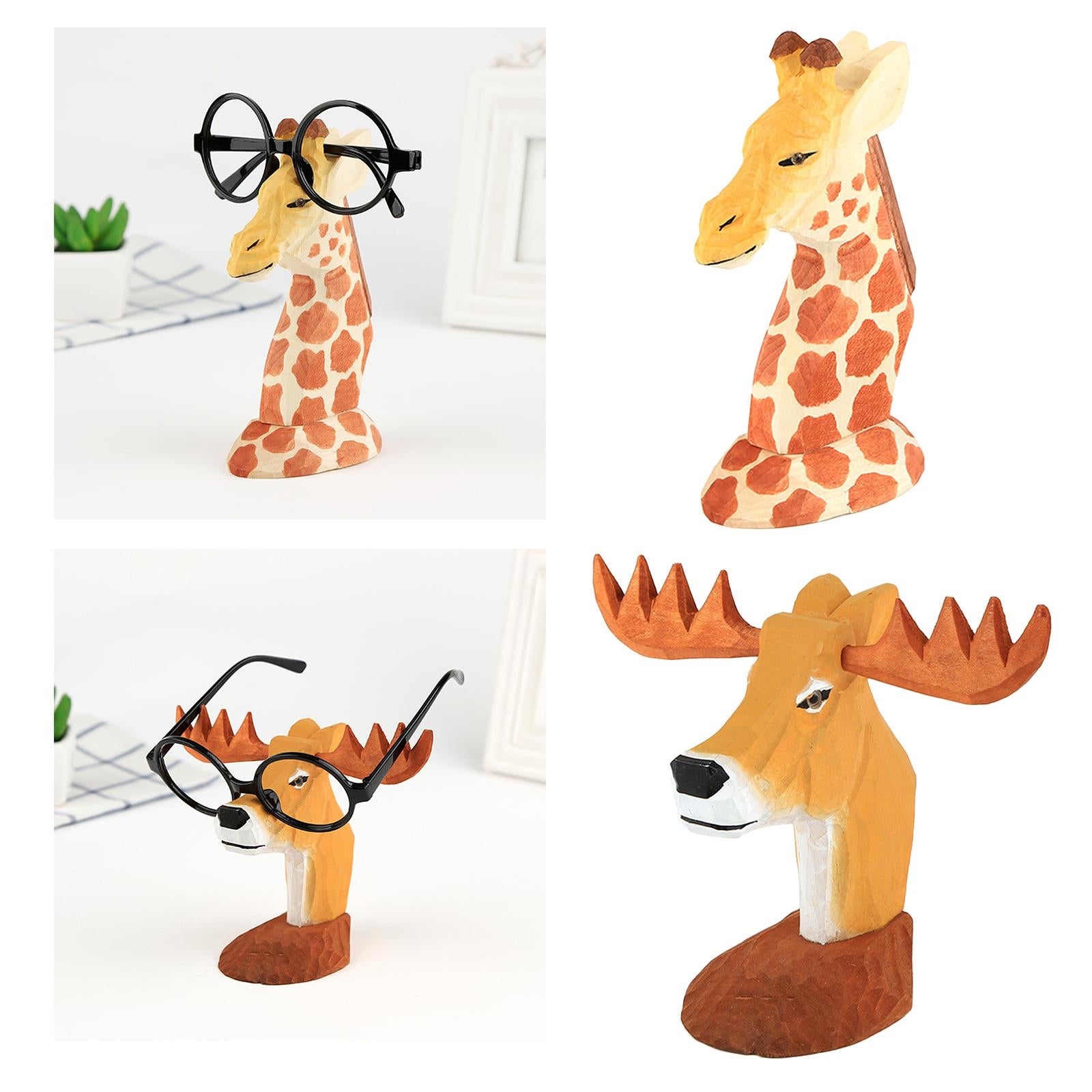 Wooden Handmade Spectacle Eyeglass Holder Animal Display Rack Giraffe
