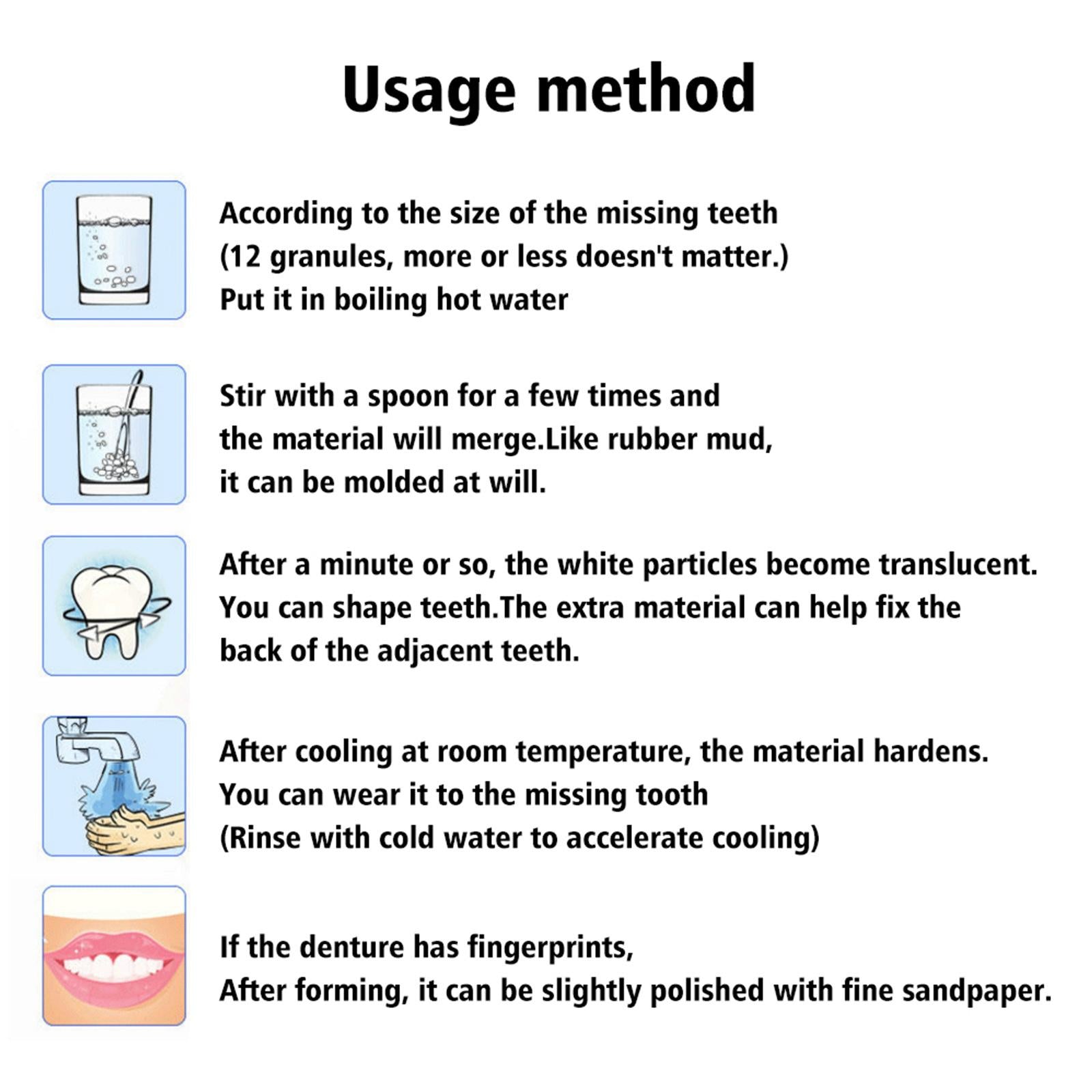 DIY Tooth Filling Thermal Beads Temporary Teeth Repair Moldable 50g