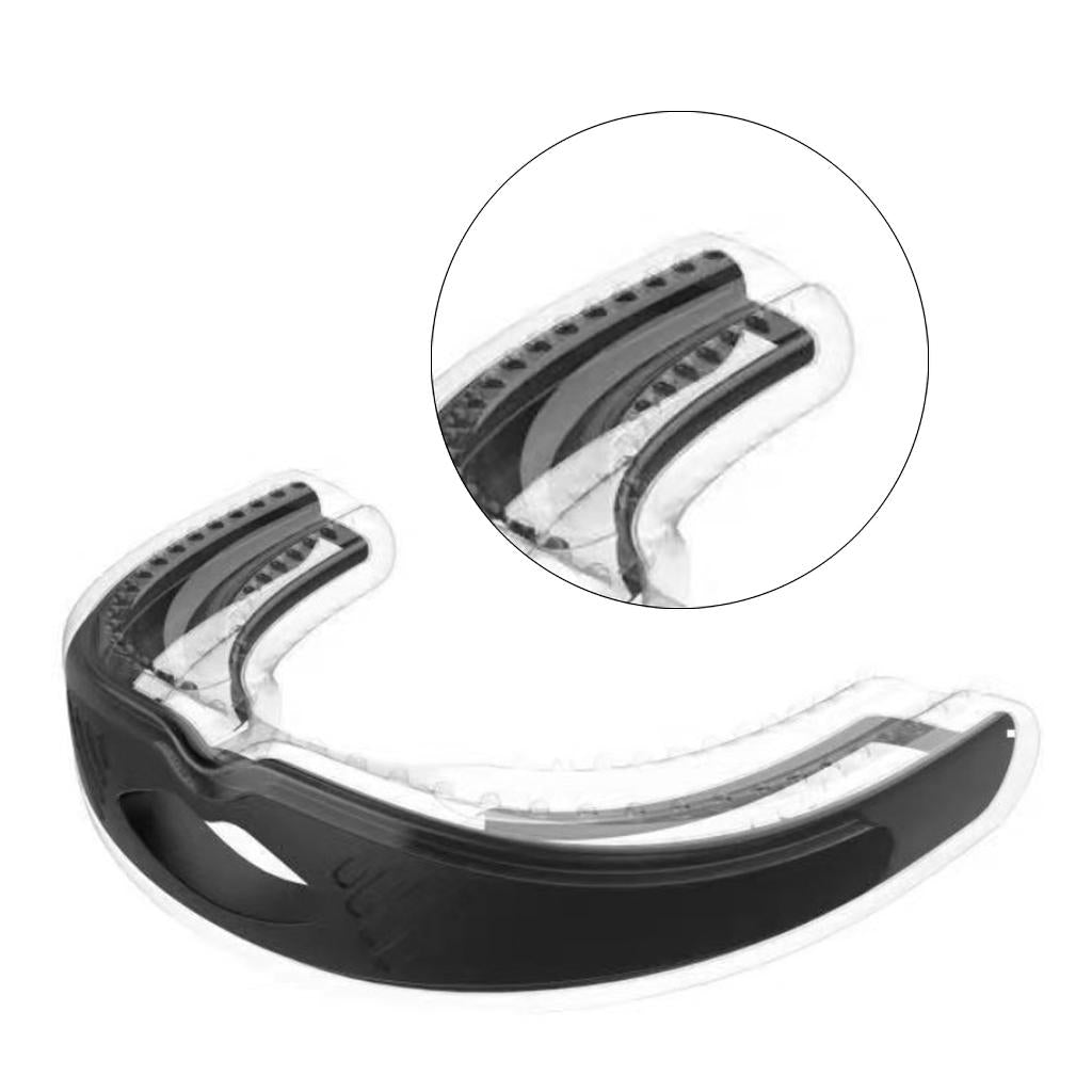Silicone Mouth Guard Sports Mouthguard Teeth Protection for Adult No Boiling Black