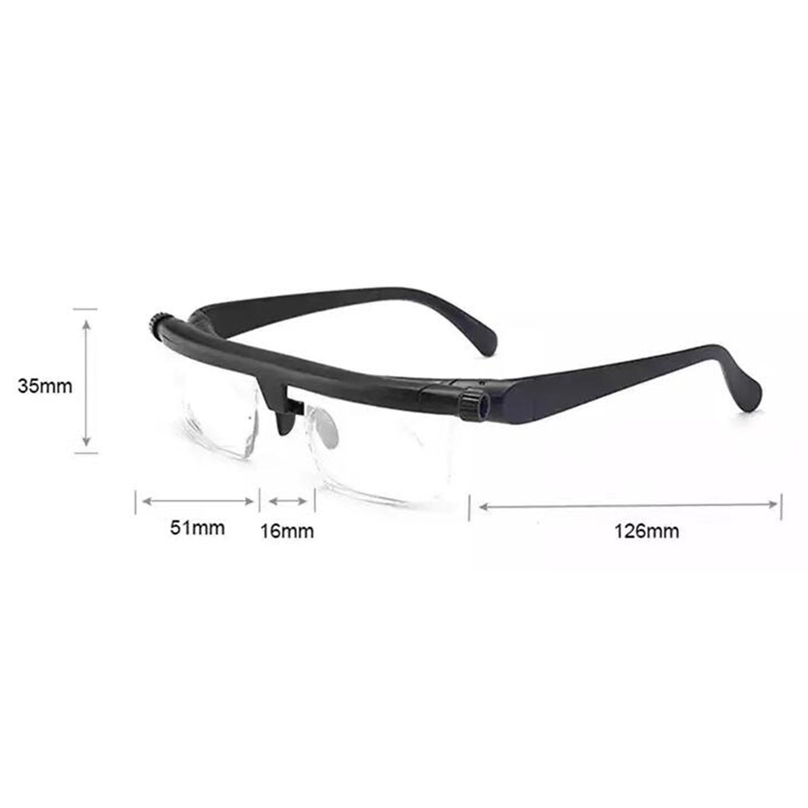 1Pair Dial Adjustable Focus Eyeglasses Glasses for Reading Distance Vision