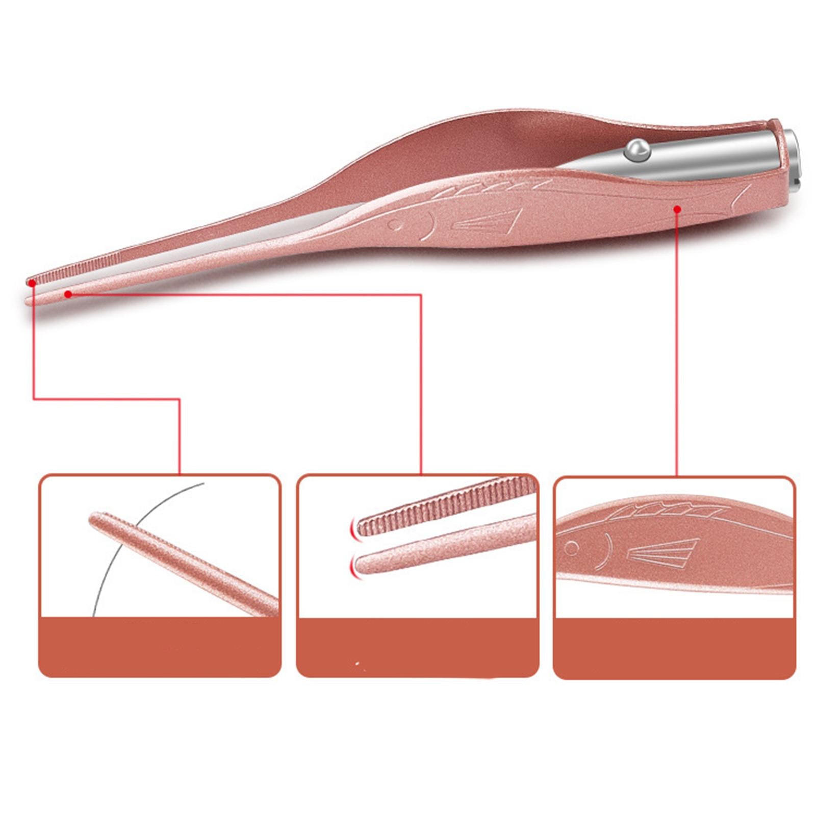 LED Light Ear Wax Pickers Kit Easy to Clean Earpick Tool for Ear Safety 2Pcs Rose Gold