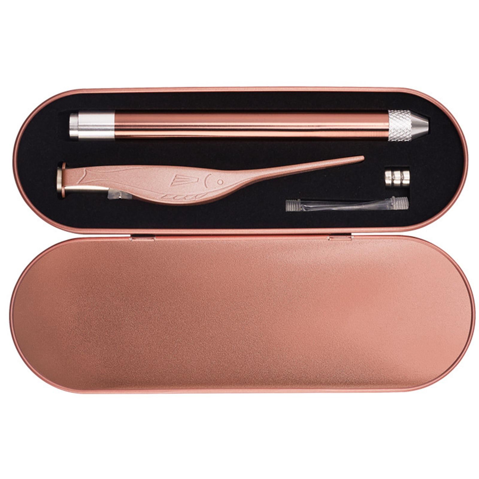 LED Light Ear Wax Pickers Kit Easy to Clean Earpick Tool for Ear Safety 2Pcs Rose Gold