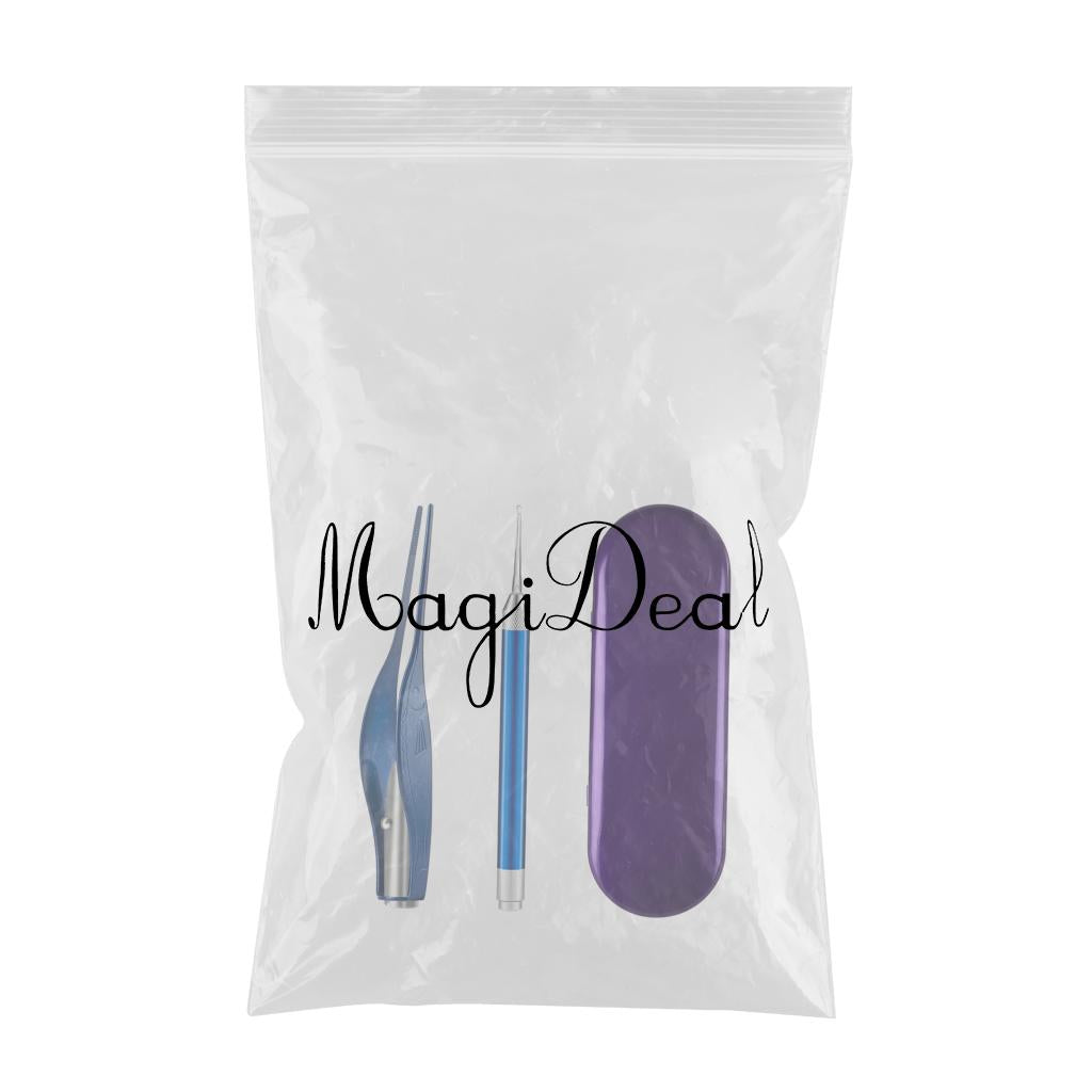 LED Light Ear Wax Pickers Kit Easy to Clean Earpick Tool for Ear Safety 2Pcs Blue