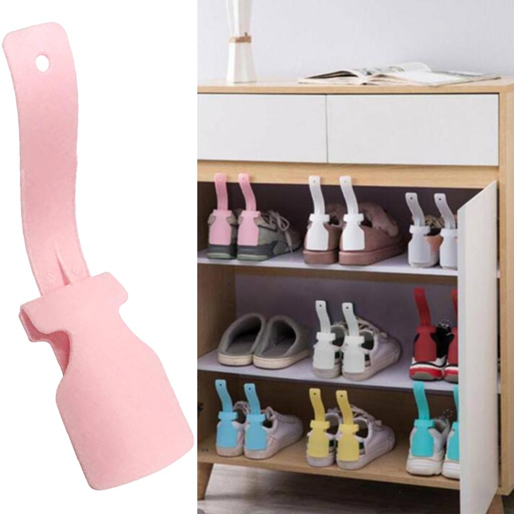 Shoehorn Helper PP No Bending Multicolors for Elderly Kids Disabled Pink
