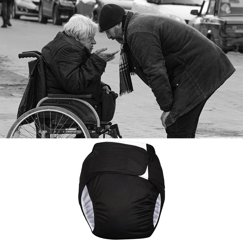 Adjustable Adult Diaper Incontinence Pants for Old People Odor Free Black