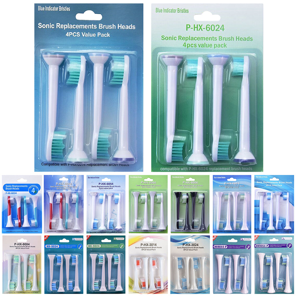 Replacement Toothbrush Heads Pack of 4 for Phillips Sonicare HX6014