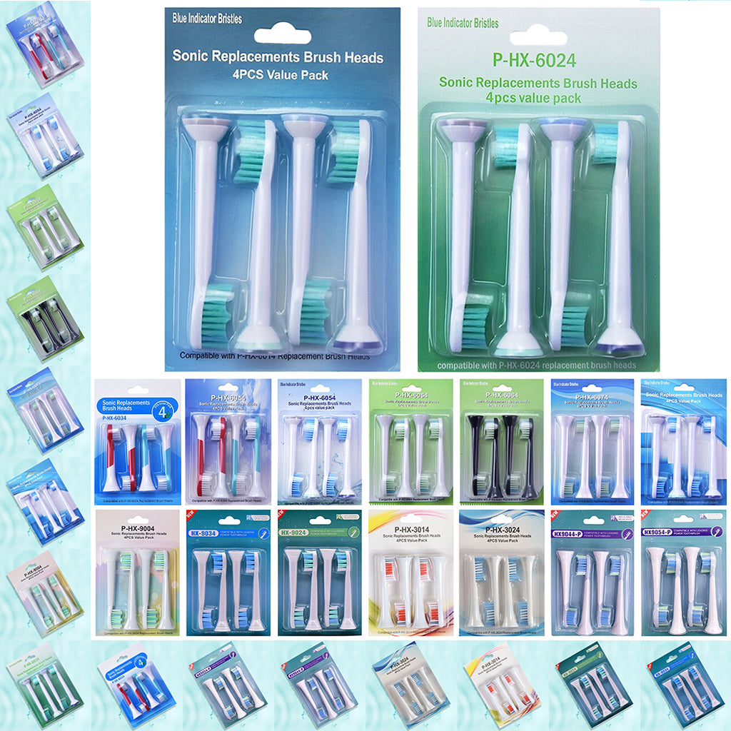Replacement Toothbrush Heads Pack of 4 for Phillips Sonicare HX6014