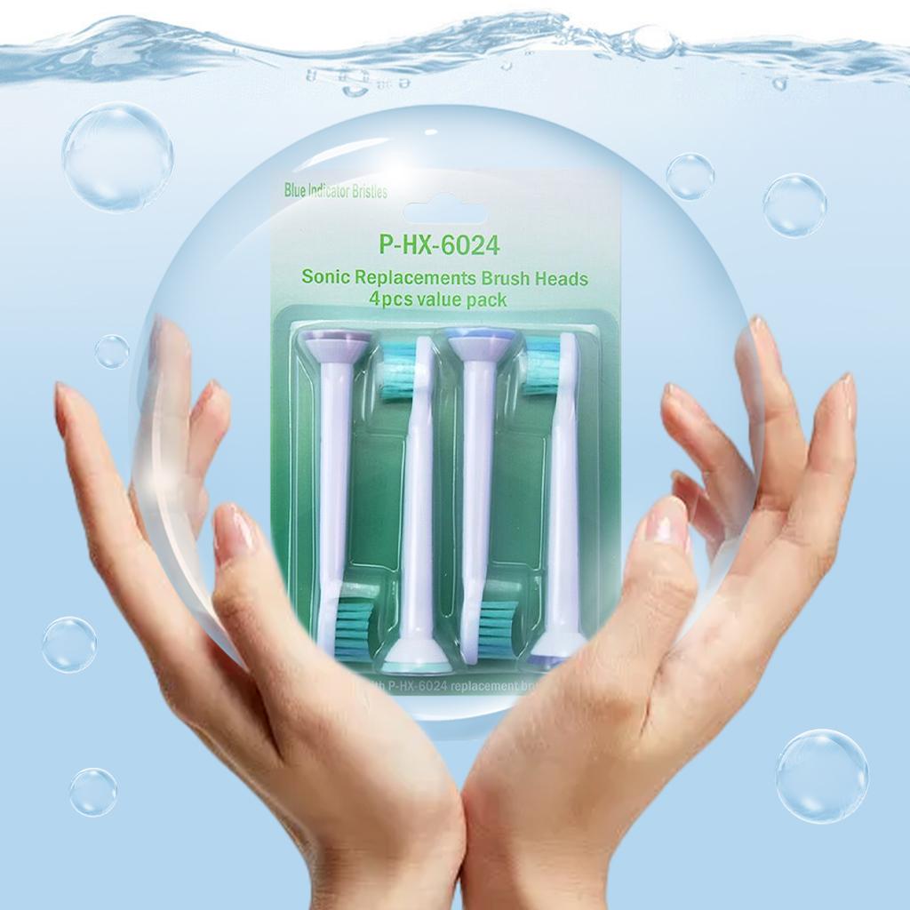 Replacement Toothbrush Heads Pack of 4 for Phillips Sonicare HX6024