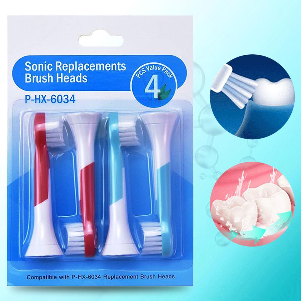 Replacement Toothbrush Heads Pack of 4 for Phillips Sonicare HX6034